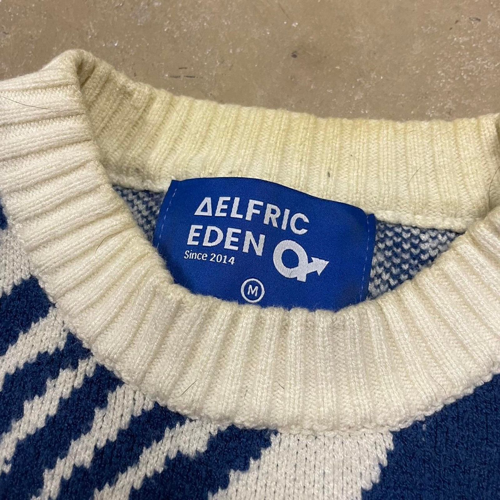 David Eden Aelfric Eden blue and white wave knit sweater Size Medium Size M / US 6-8 / IT 42-44 - 2 Thumbnail