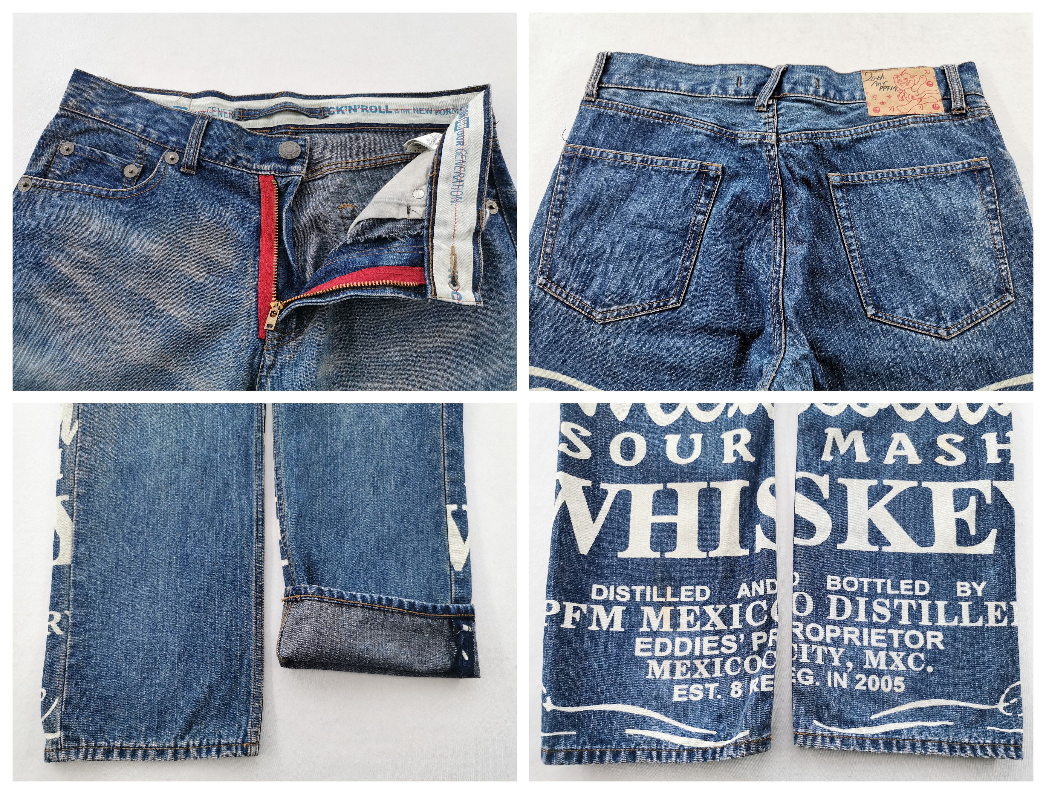 PPFM Vintage PPFM Overprint Denim Jeans Size L Waist 31 Size US 31 - 9 Thumbnail