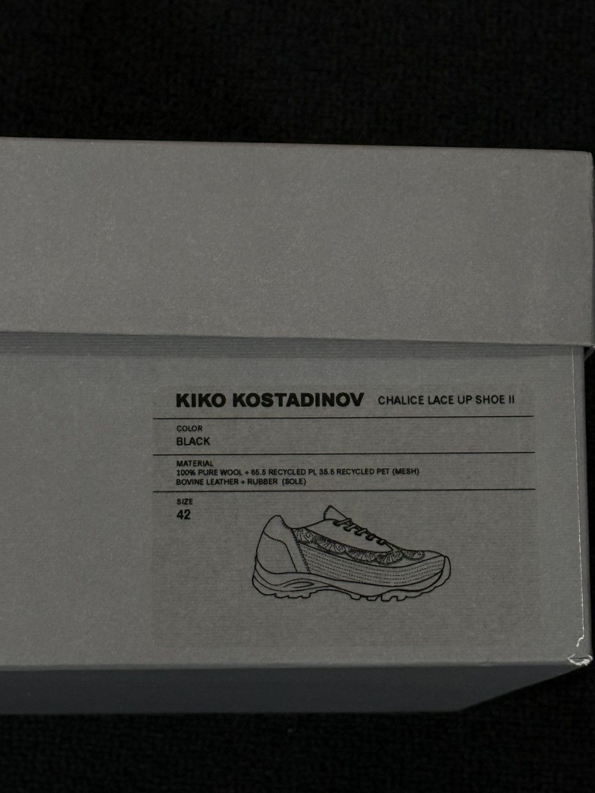 Kiko Kostadinov Chalice Nero Lace Up Sneaker