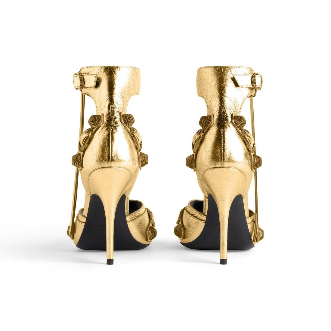 Balenciaga o1w1db10625 Cagole 110mm Sandals Metallized in Gold Size US 7.5 / IT 37.5 - 6 Thumbnail