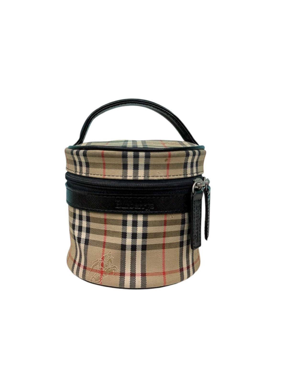 Burberry Prorsum VINTAGE BURBERRYS HAYMARKET CANVAS ROUND MINI VANITY BAG Size ONE SIZE - 1 Thumbnail