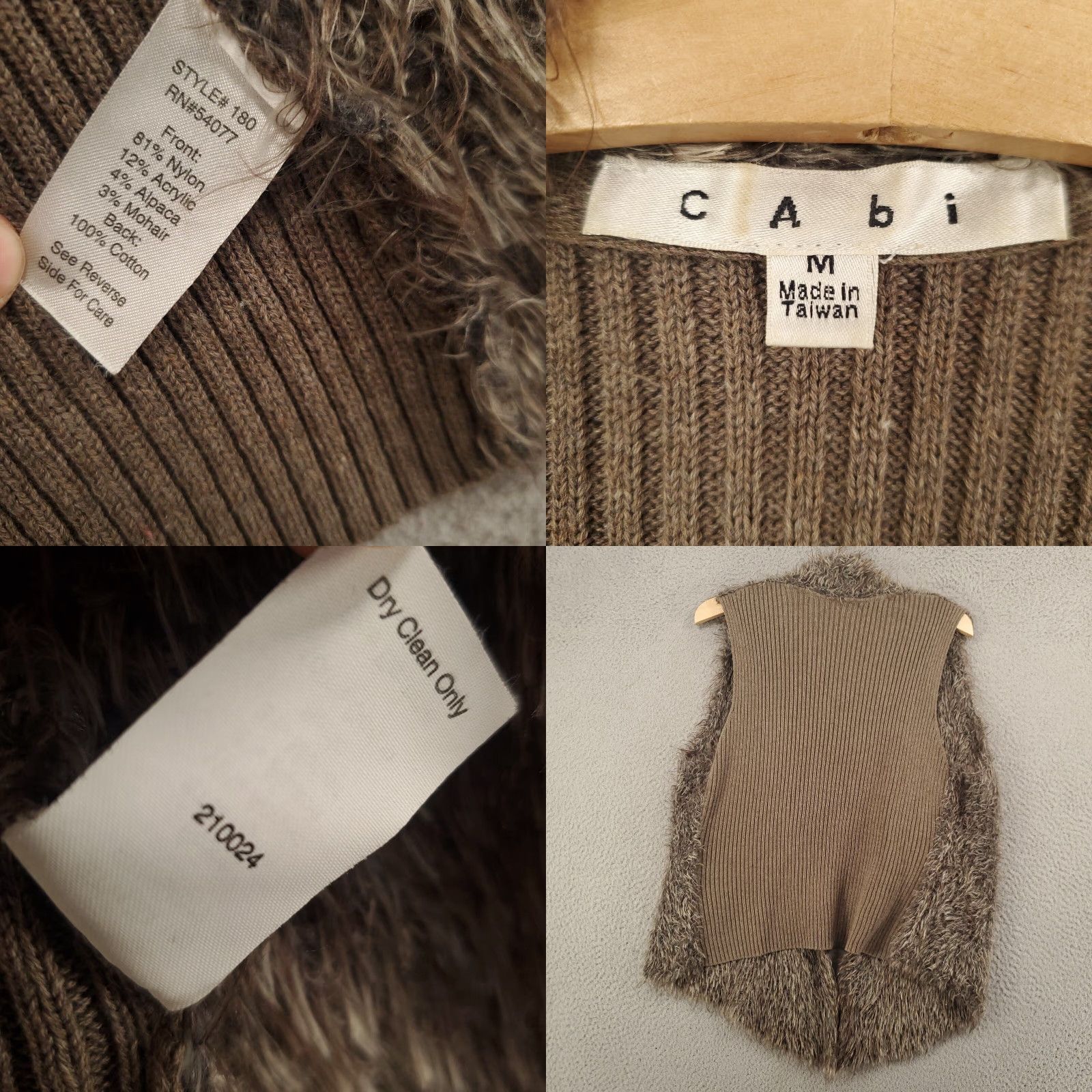 Vintage CAbi Brown Faux Fur Vest Womens Medium Open Front Casual Cardigan Size M / US 6-8 / IT 42-44 - 8 Thumbnail