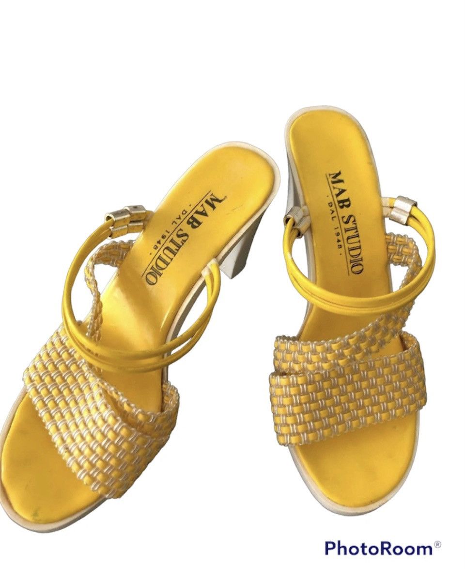 Designer × Vintage Vintage Y2K 90s Heels in yellow Size US 6 / IT 36 - 3 Thumbnail