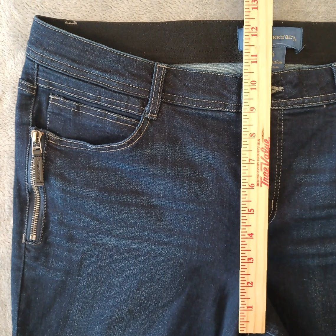 Vintage Democracy Absolution Ankle Jeans Womens Size 14 Blue Dark Wash Zipper Accent Size 36" / US 14 / IT 50 - 4 Thumbnail