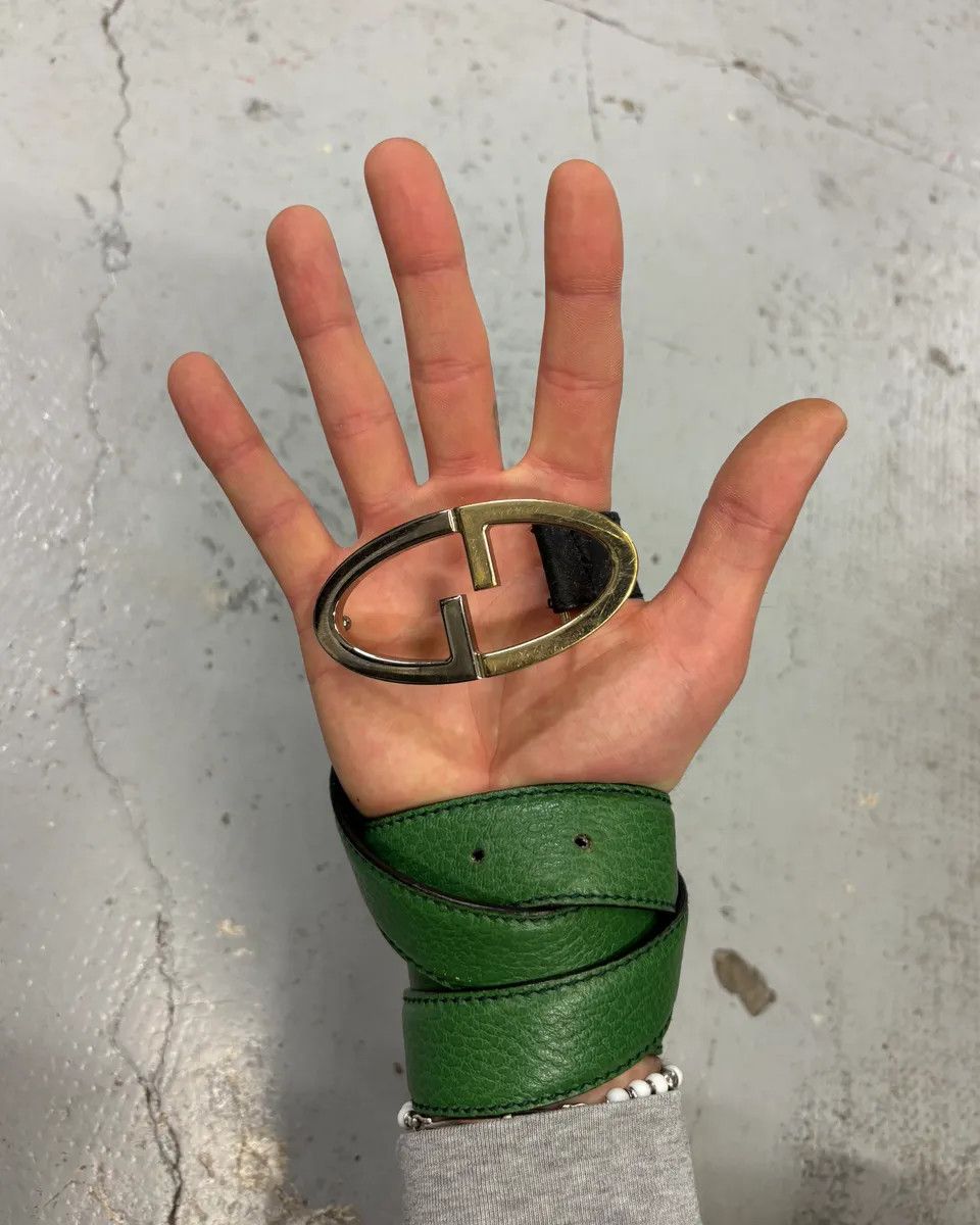 Gucci Gucci Green Leather Oval G-Buckle Belt Size ONE SIZE - 2 Thumbnail