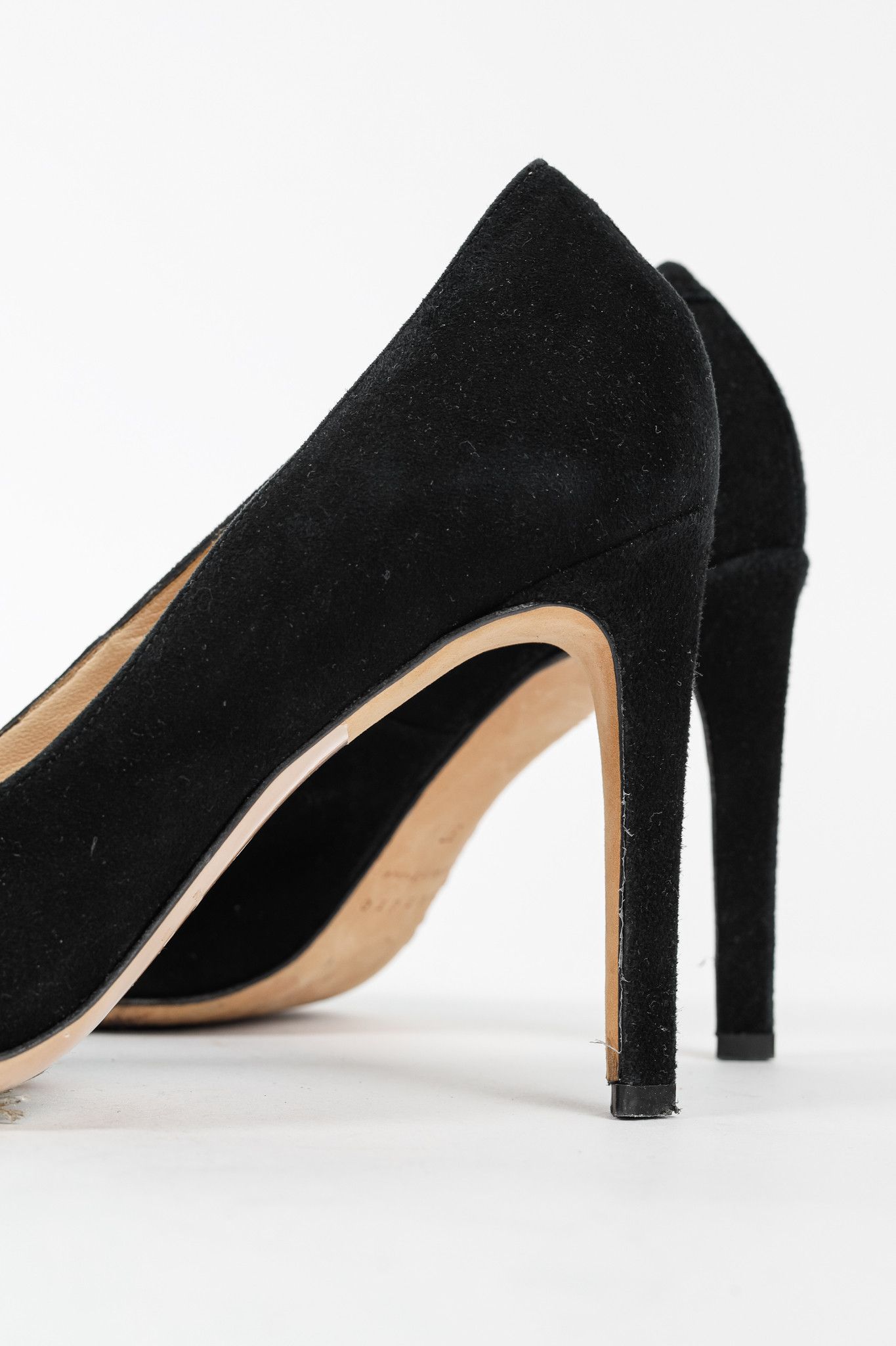 Sandro Sandro Black Suede V-Cut Pointed-Toe Pumps Size US 6.5 / IT 36.5 - 7 Thumbnail
