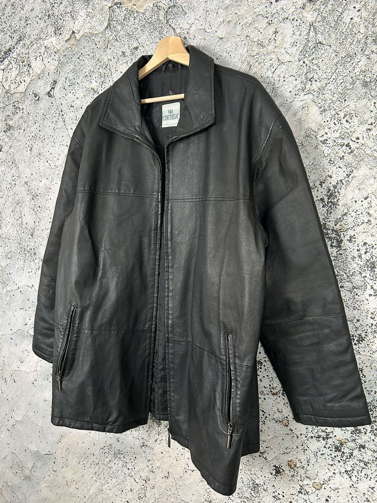 Genuine Leather × Vintage Vintage Genuine Leather Black Jacket Parkas Avant-garde Size US L / EU 52-54 / 3 - 2 Thumbnail
