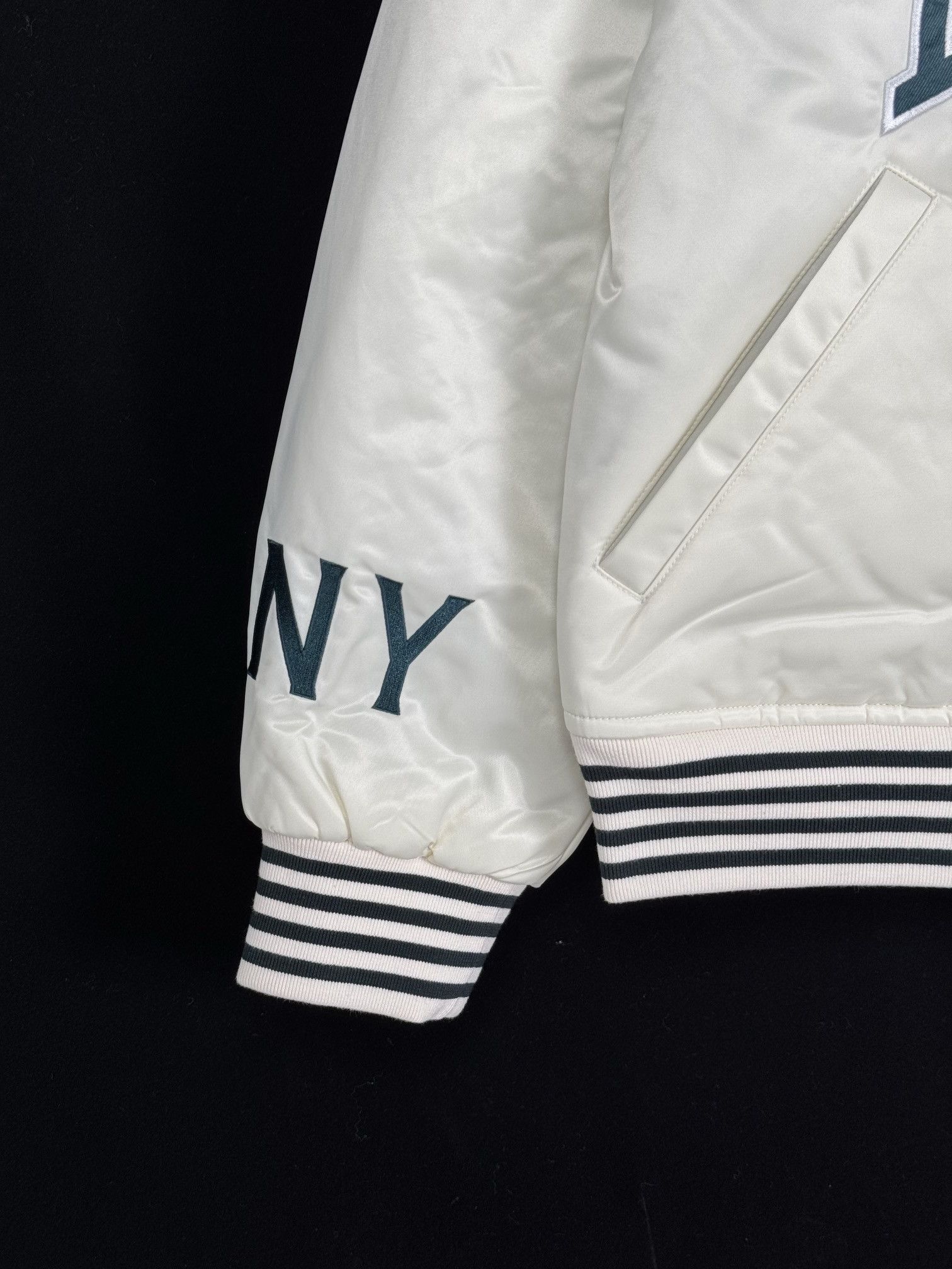 Aime Leon Dore UNWORN* ALD Reversible Satin Varsity Jacket Cream/Green Size US M / EU 48-50 / 2 - 4 Thumbnail