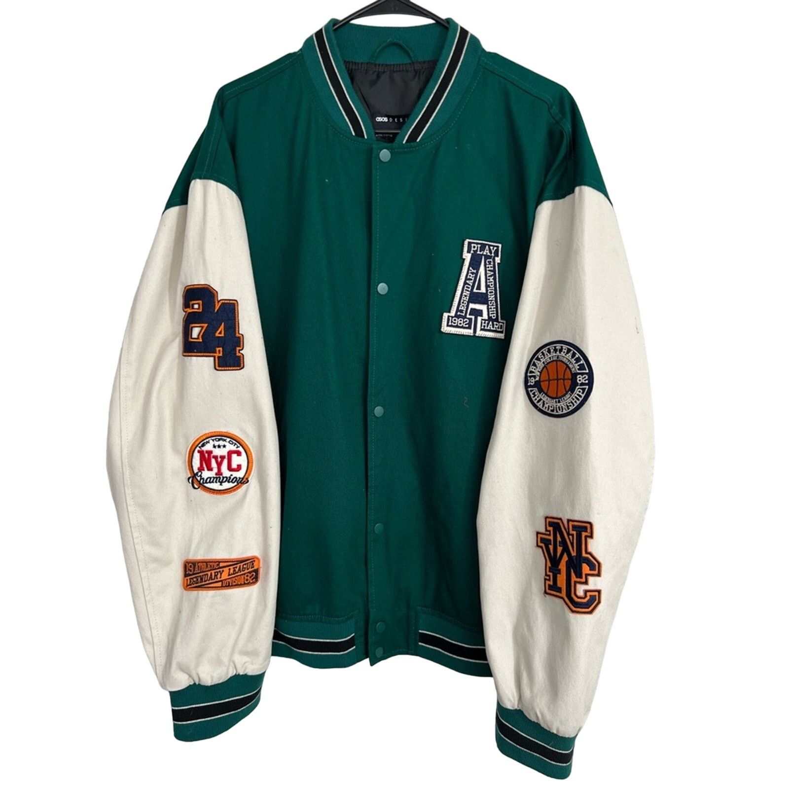 Asos ASOS Design Oversized Varsity Jacket Chenille Men's Size XXL Size US XXL / EU 58 / 5 - 1 Thumbnail