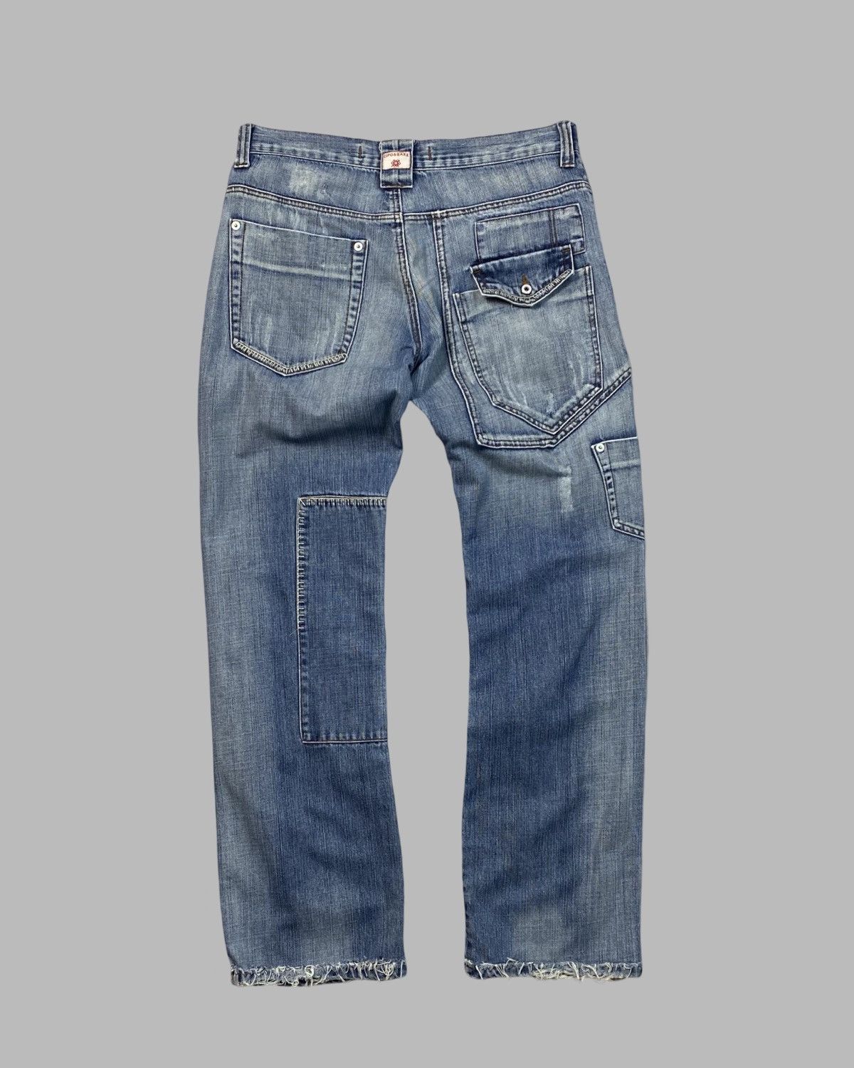 Japanese Brand Cipo Baxx VNTG Putchwork Distress Rick Owens Lgb Style Jeans Size US 33 - 9 Thumbnail