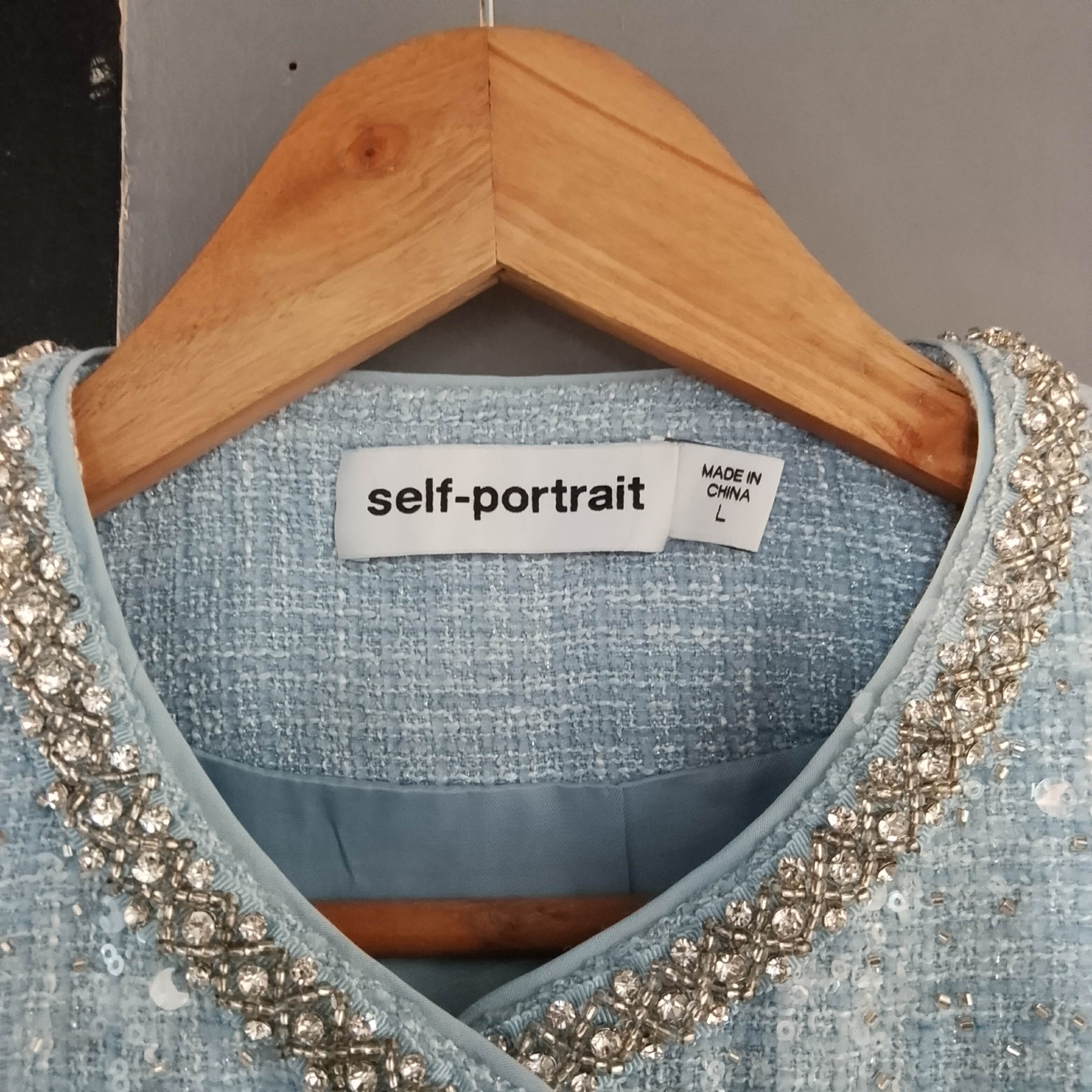 Self-Portrait Self-portrait Sequinned Bouclé-Tweed Jacket Size L / US 10 / IT 46 - 5 Thumbnail