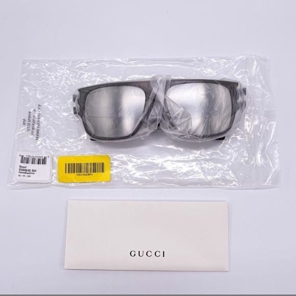 Gucci Authentic- New GUCCI SIlver Square Men's Sunglasses GG0664S Size ONE SIZE - 2 Thumbnail
