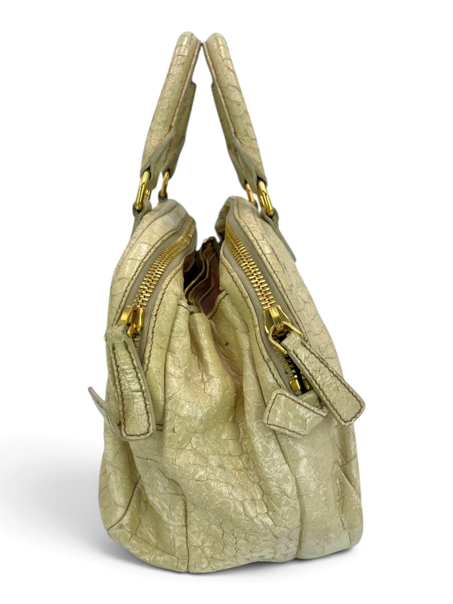 Miu Miu Miu Miu Crocodile Embossed Leather Top Handle SKU:A00773 Size ONE SIZE - 9 Thumbnail