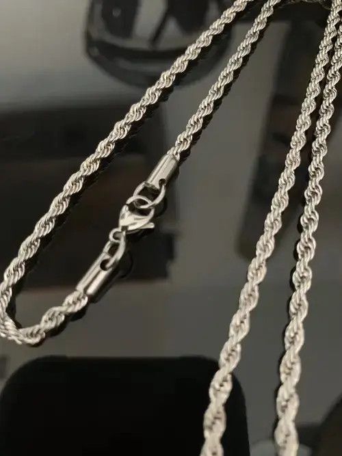 Jewelry Twisted Rope Chain 3mm - 20 inch Size ONE SIZE - 4 Thumbnail