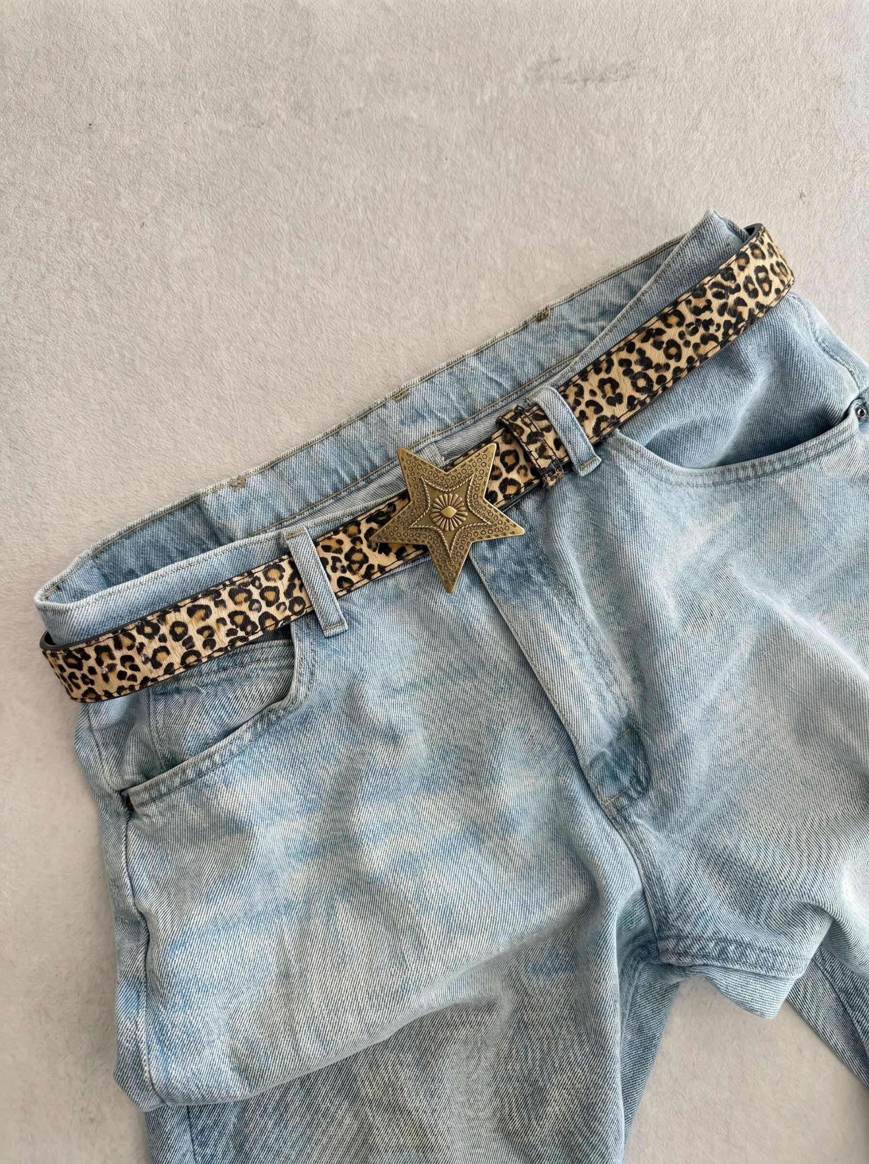 Other Leopard Star Buckle Western Belt Y2K Size ONE SIZE - 1 Thumbnail