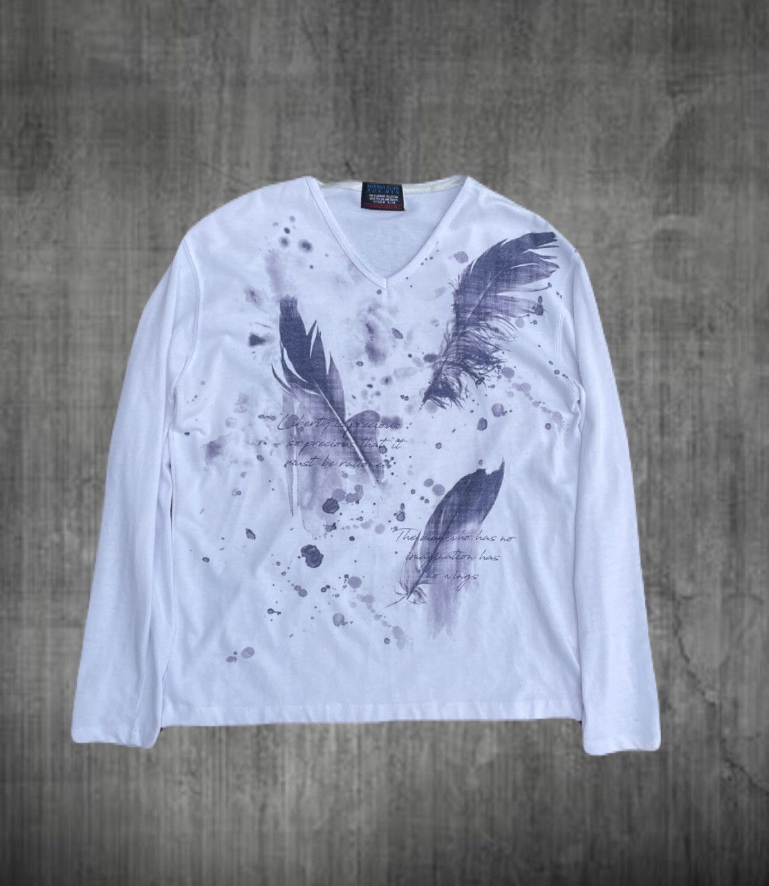 If Six Was Nine 2000s Japanese archive Vkei Feather Poem Long Sleeve Tee Size US S / EU 44-46 / 1 - 1 Thumbnail