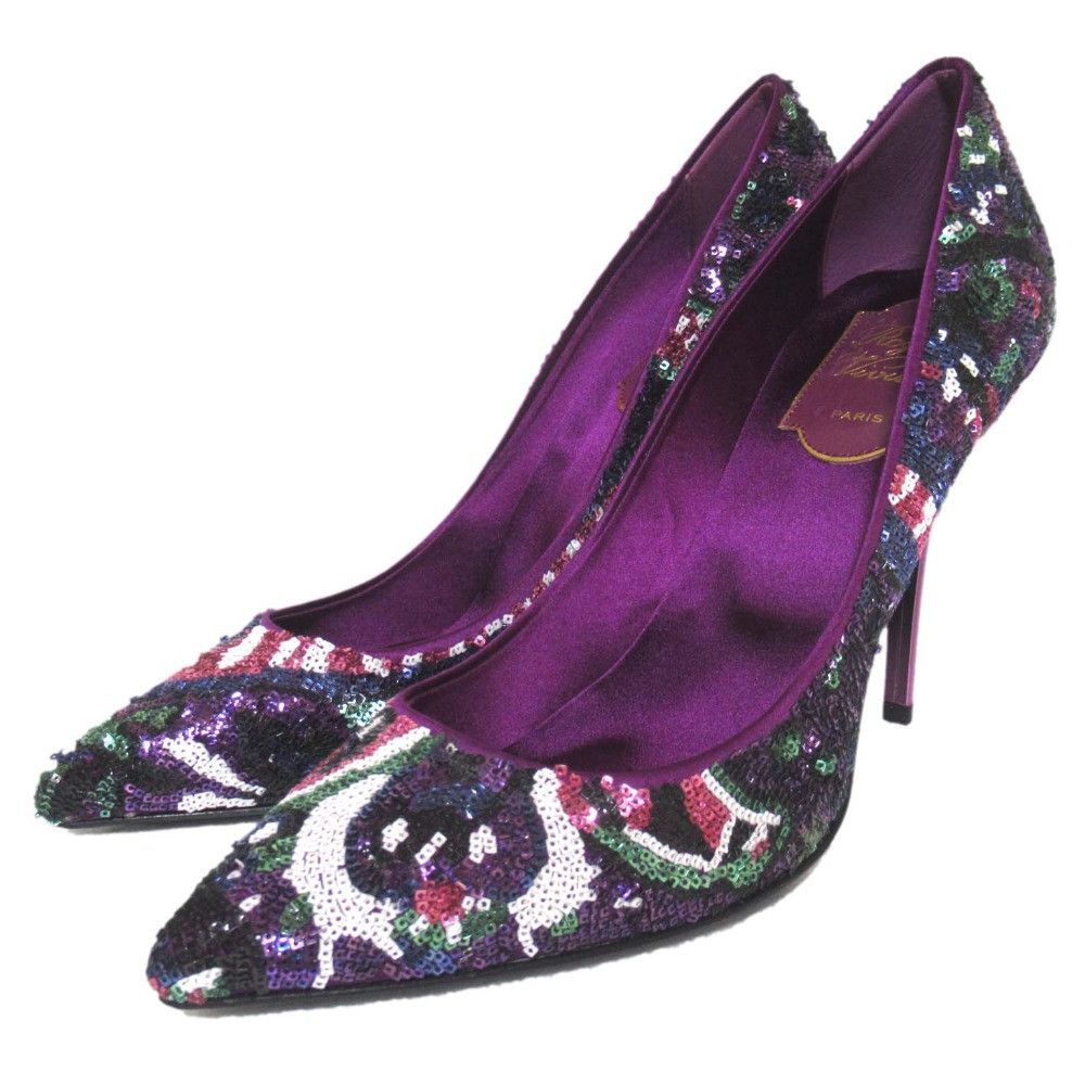 Roger Vivier Roger Vivier Roger Vivier Spangle Pointed Toe Pumps Textile Shoes DUTY FREE for USA Size ONE SIZE - 1 Thumbnail