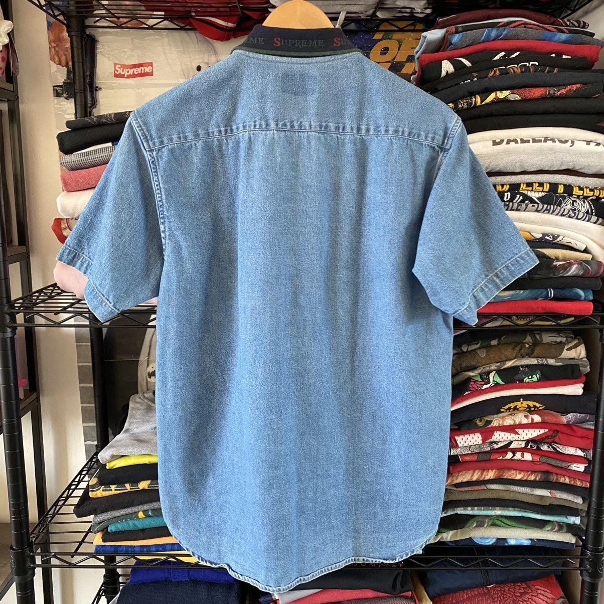 Supreme Supreme Rib Collar Denim Button Up Shirt Short Sleeve 2017 Size US S / EU 44-46 / 1 - 4 Thumbnail