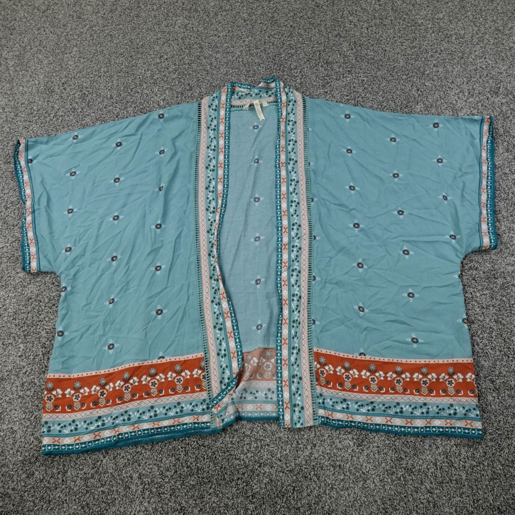 Vintage Matilda Jane Cardigan Womens L Blue Floral Lightweight Knit Cardigan, Preppy, Casual, Workwear, All Seasons, Raglan? Size L / US 10 / IT 46 - 2 Thumbnail