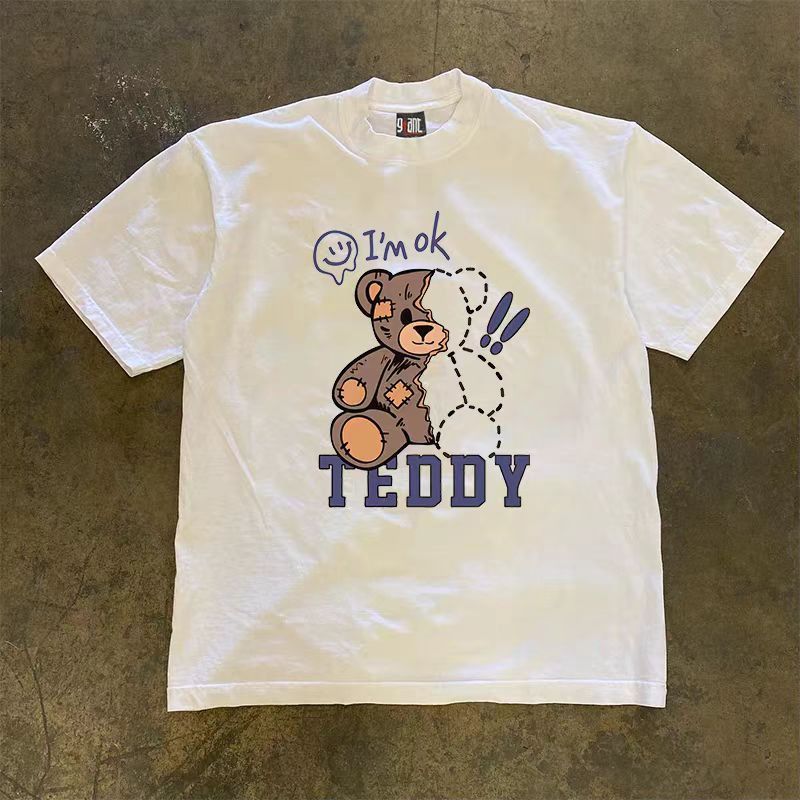 Japanese Brand × Vintage Teddy bear print white casual retro t-shirt Size US M / EU 48-50 / 2 - 1 Thumbnail