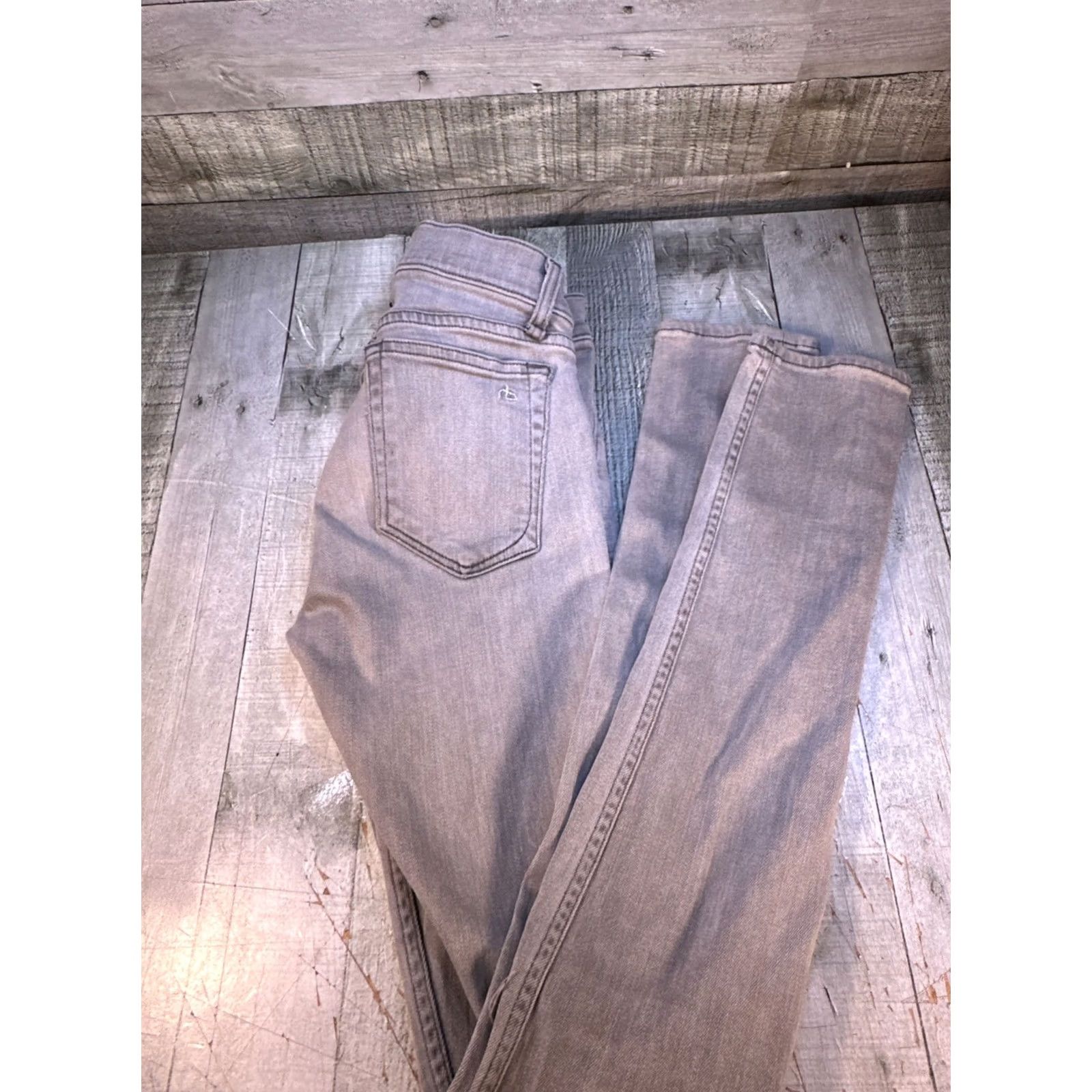 Rag & Bone VINTAGE Rag and Bone Jeans Mens 29x34 Grey Denim Skinny Leg Button Fly Pants Size US 29 - 2 Thumbnail