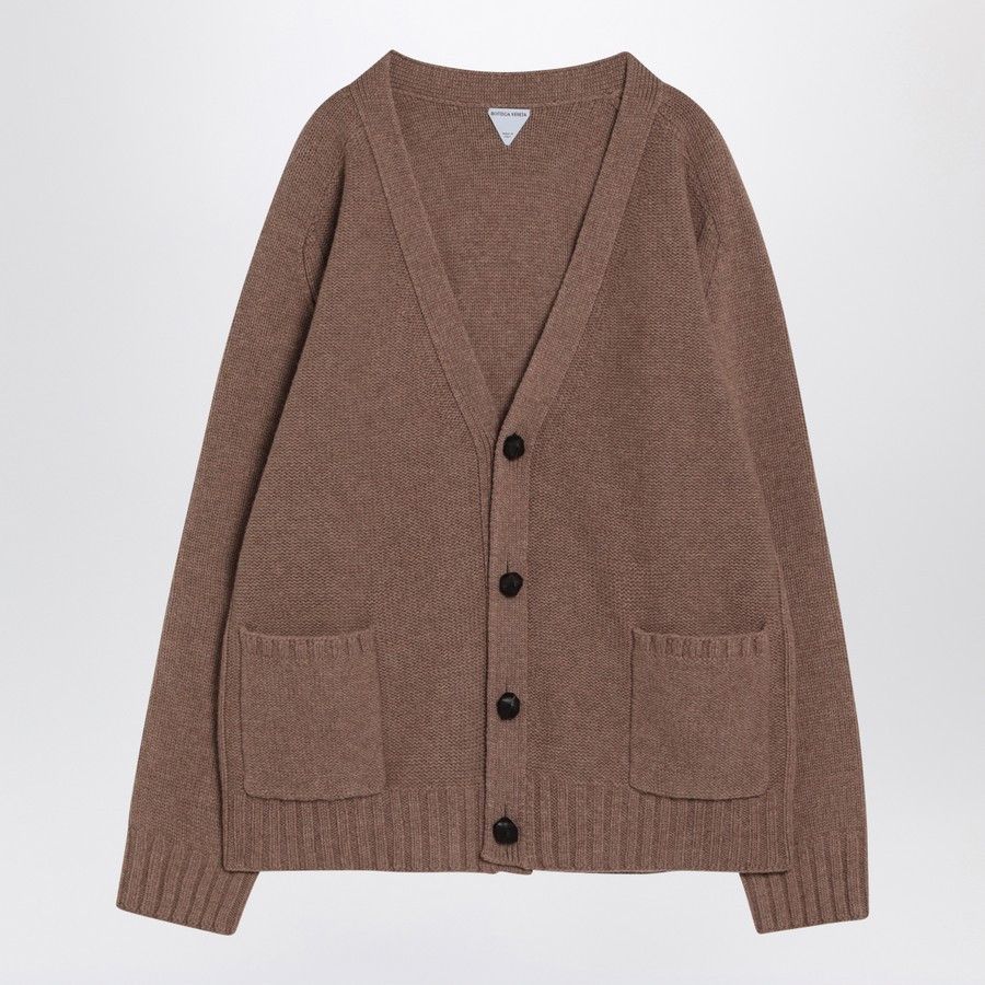 Bottega Veneta o1d2blof0825 Wool Cardigan in Camel Size US L / EU 52-54 / 3 - 1 Thumbnail