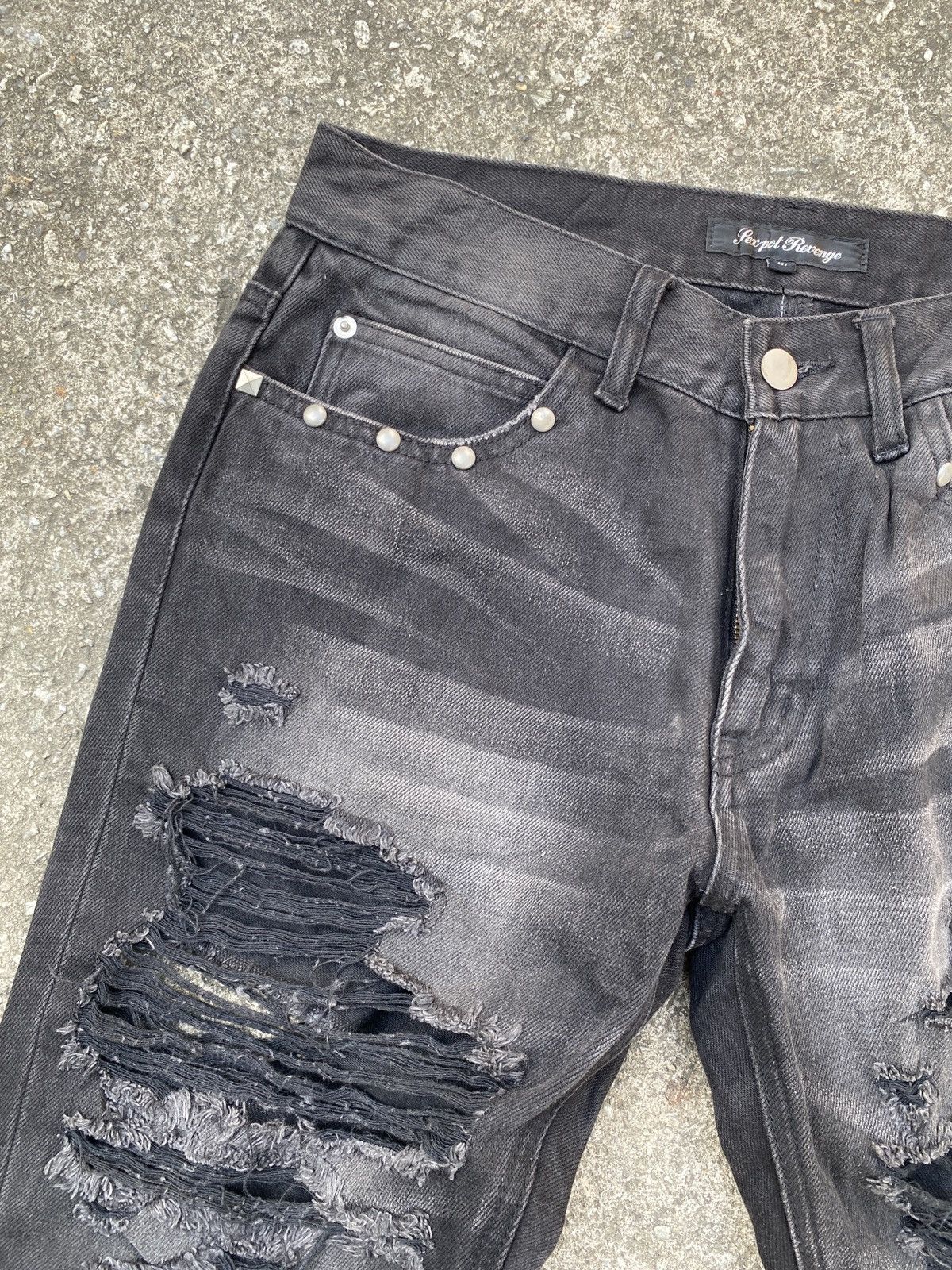 Japanese Brand Sex Pot Revenge Studded Distressed Design Denim Size US 30 / EU 46 - 8 Thumbnail