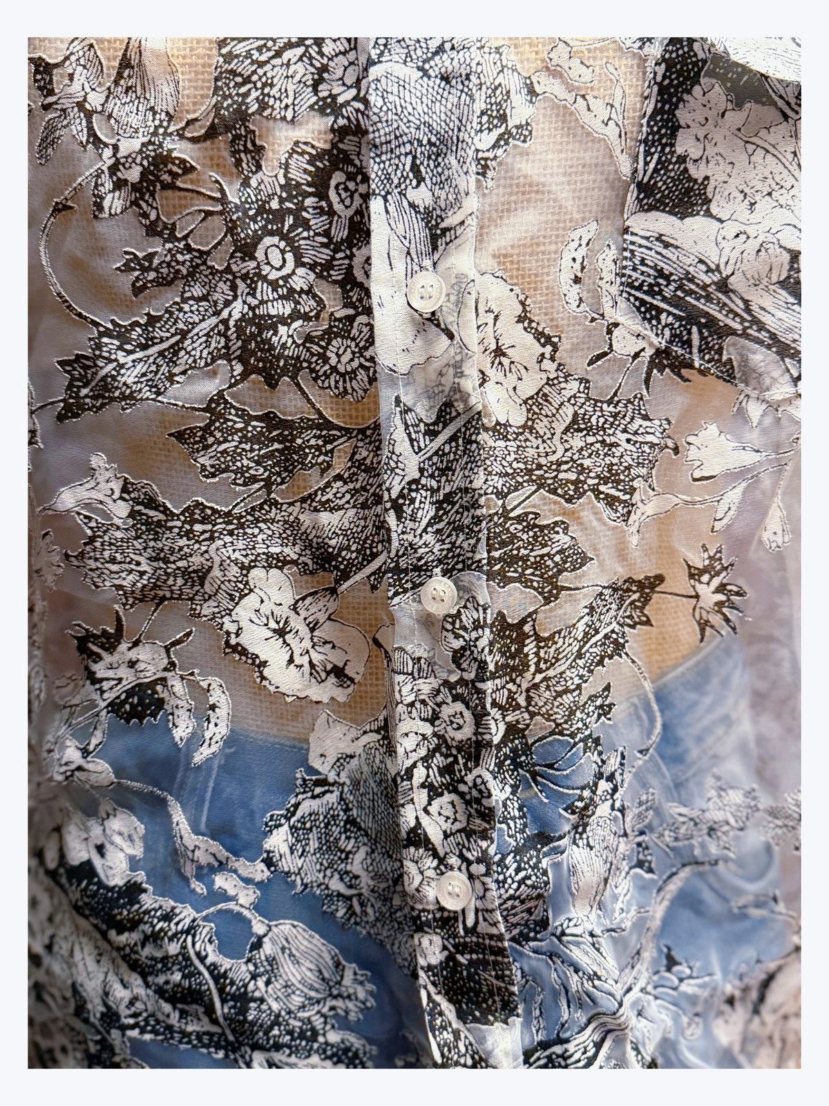 Other Sheer Botanical Print Long-Sleeve Shirt Size US M / EU 48-50 / 2 - 5 Thumbnail