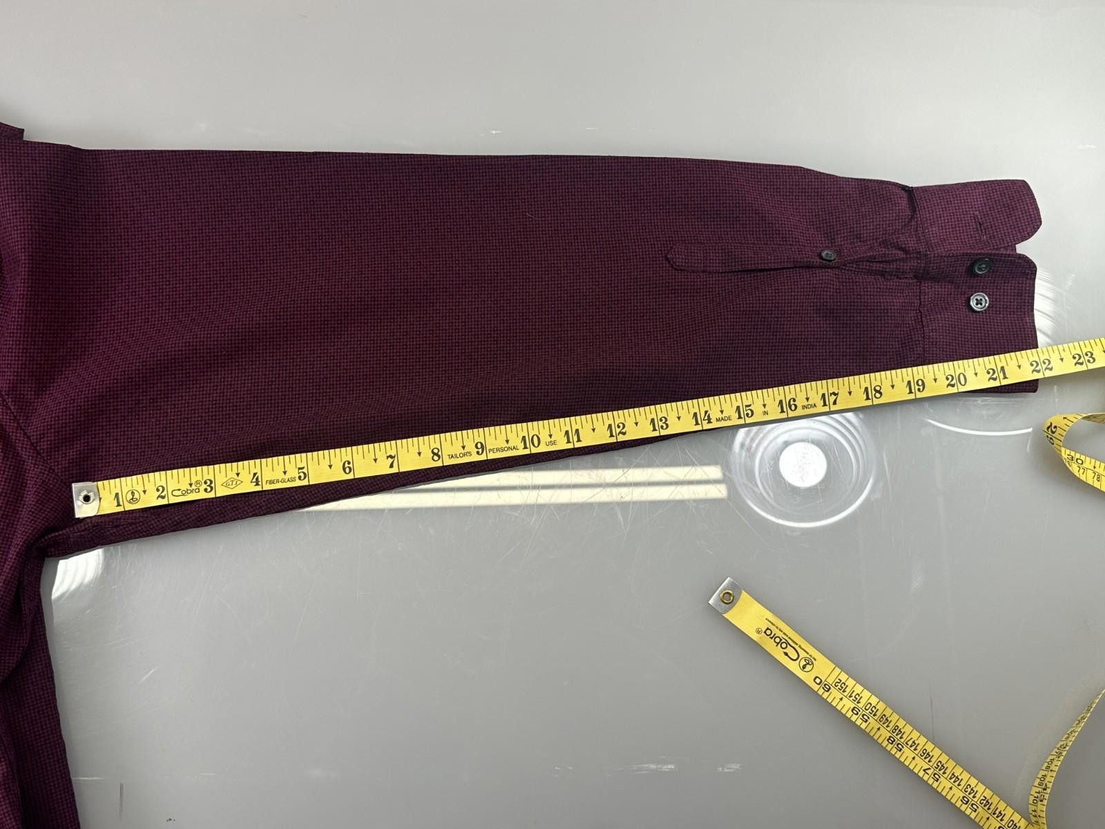 Liz Claiborne Claiborne Men's Purple XL Slim Fit Stretch Dress Shirt Size 44R - 7 Thumbnail