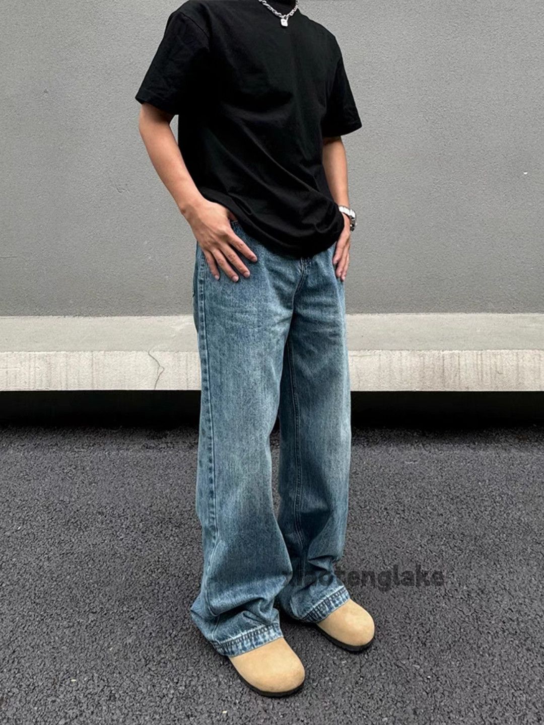 Jean × Vintage washed faded cleanfit yuppie y2k loose baggy jeans Size US 32 / EU 48 - 1 Thumbnail