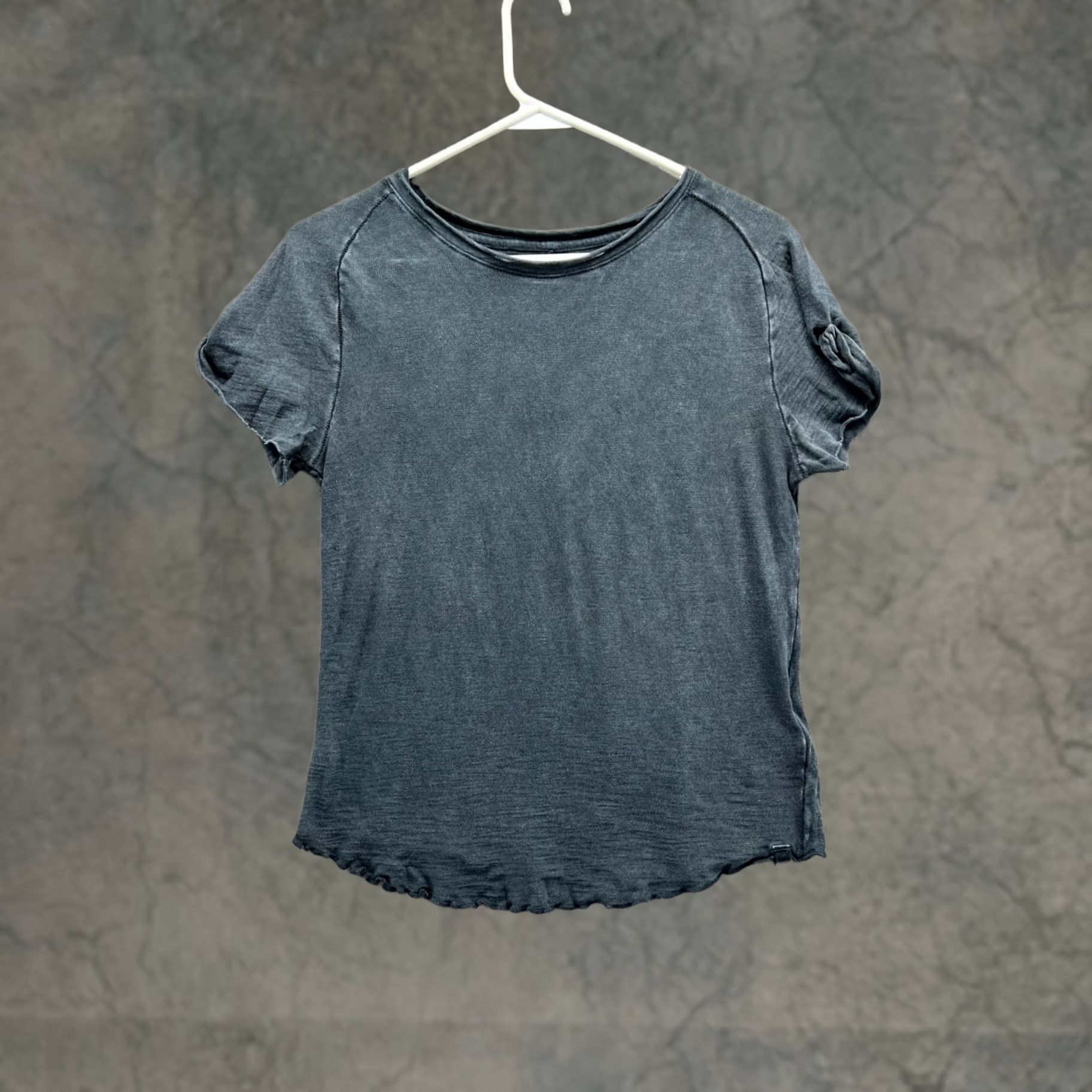 Free People We The Free Shirt Women Large Gray Scoop Neck Short Sleeve Cropped Jersey Size L / US 10 / IT 46 - 1 Thumbnail