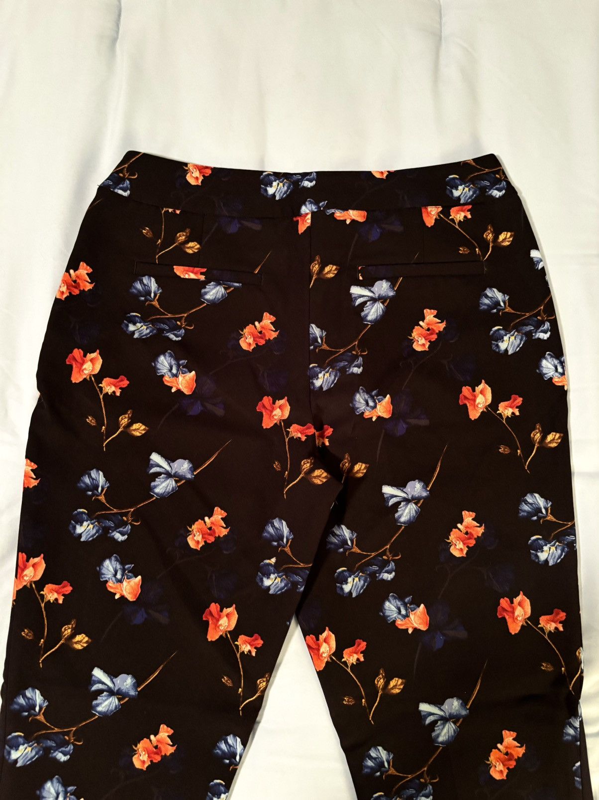 Cynthia Rowley × Designer Floral Dress Pants Slacks Flower Pattern Design Black Color Size 28" / US 6 / IT 42 - 3 Thumbnail