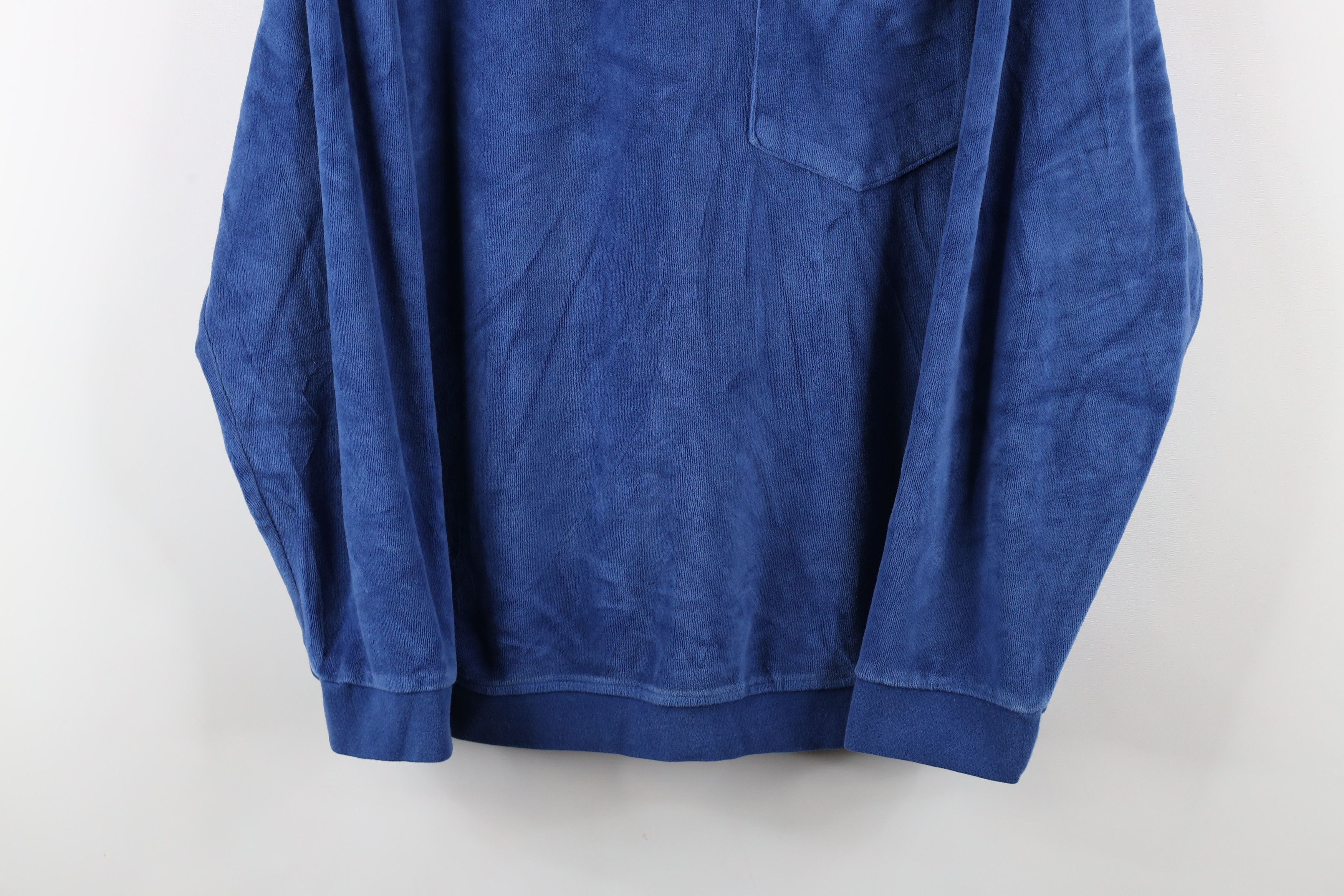 Vintage Vintage 90s Streetwear Velour Collared Pullover Sweater Size US M / EU 48-50 / 2 - 3 Thumbnail