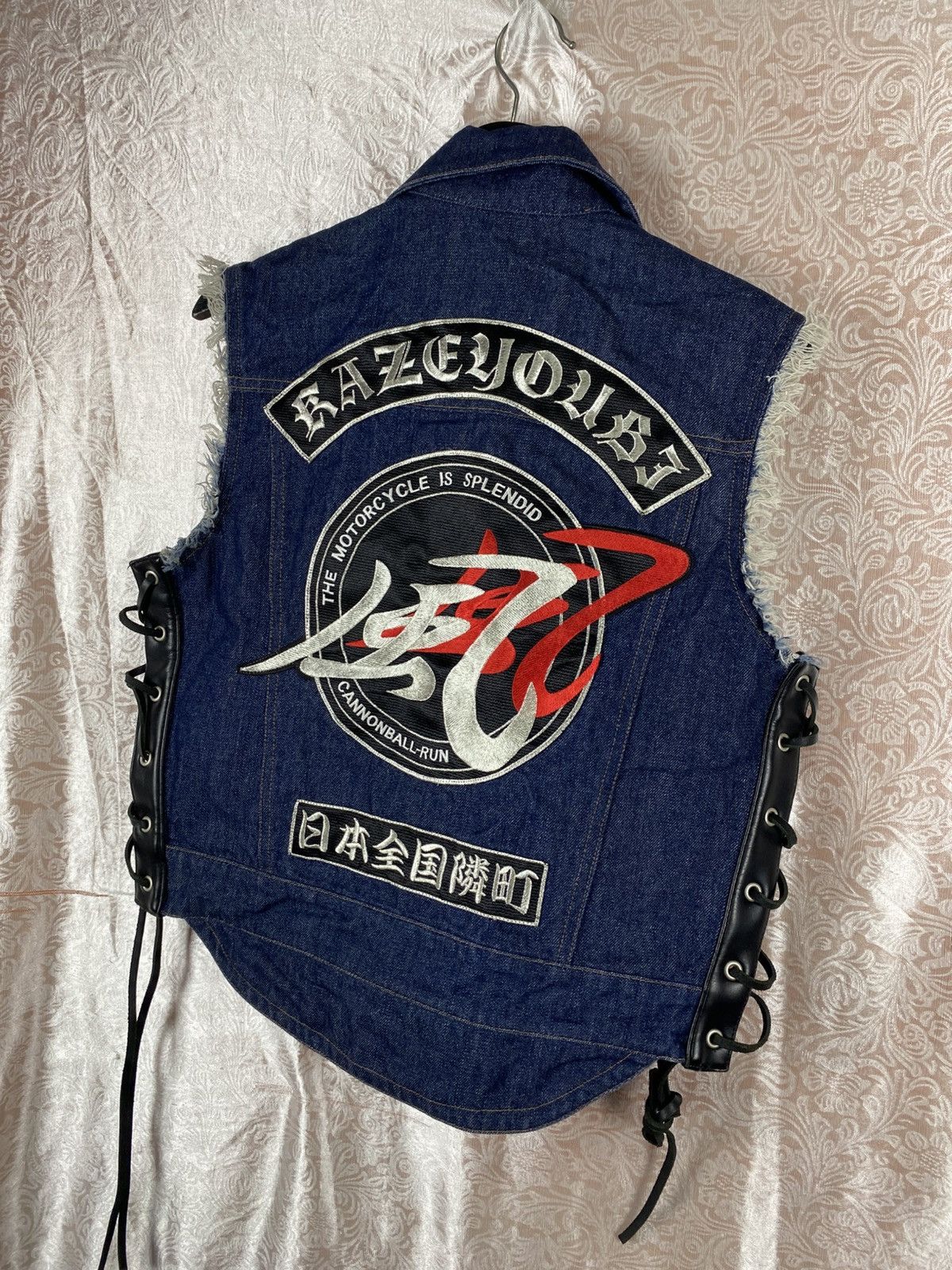 Kadoya KADOYA Kazeyoubi Biker Denim Leather Side Lace Motorcycle Size US M / EU 48-50 / 2 - 13 Thumbnail