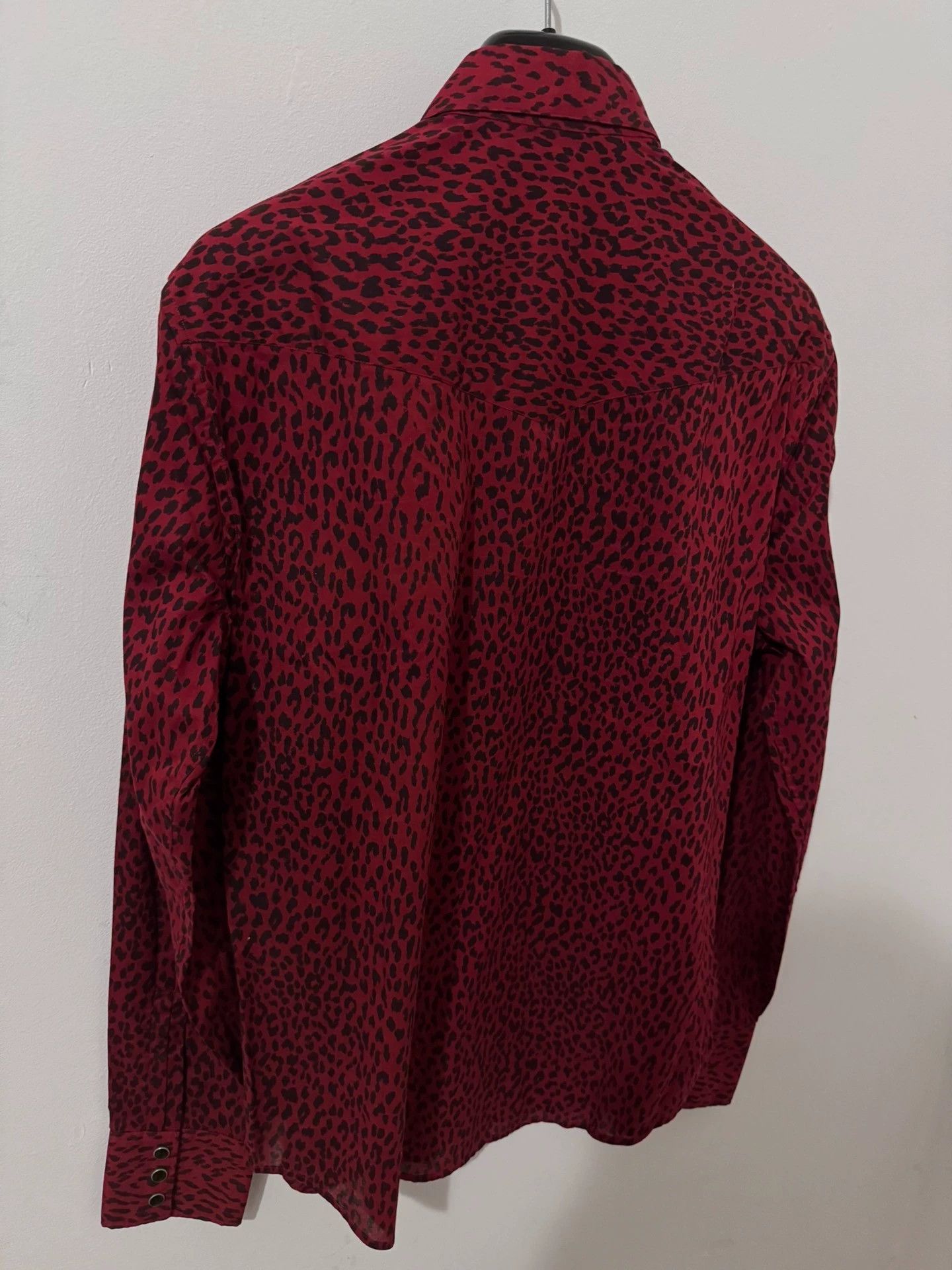 Saint Laurent Paris Saint Laurent SLP Cotton Court Red Leopard Print Shirt Size US XL / EU 56 / 4 - 3 Thumbnail