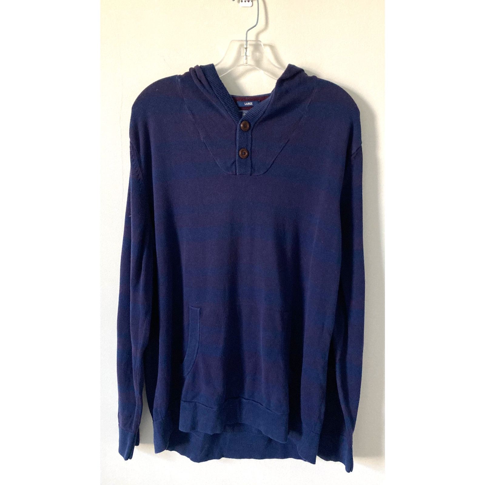 American Rag American Rag Hooded Striped Sweater Navy Blue Size Large Size US L / EU 52-54 / 3 - 1 Thumbnail
