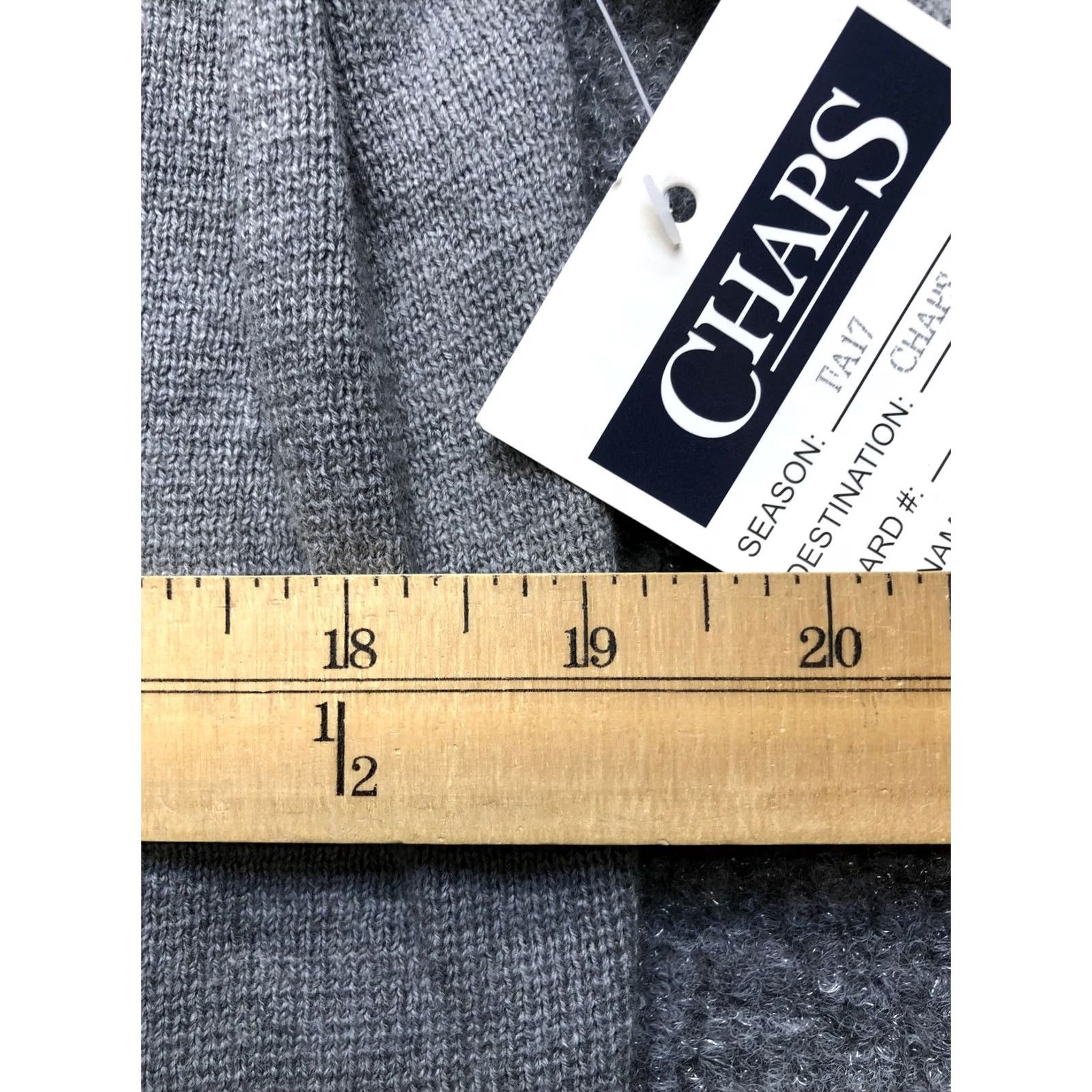 Chaps Chaps Mens Gray Full Zip Mock Neck Knit Sweater Casual Shirt? Size US M / EU 48-50 / 2 - 3 Thumbnail