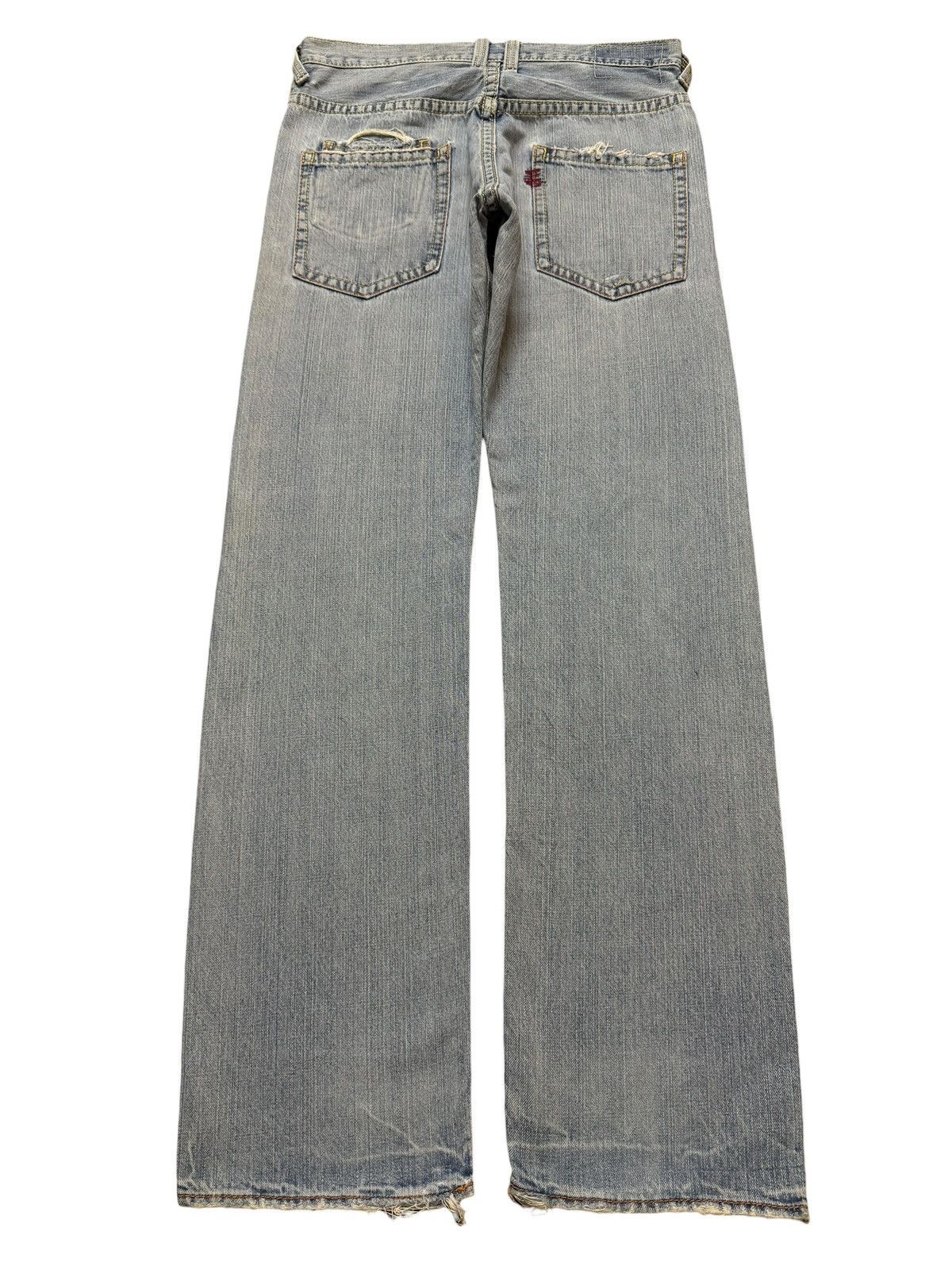 Hysteric Glamour Vintage 90s Japanese Brand Blue Wash Distress Straight Loose Size US 31 - 2 Thumbnail