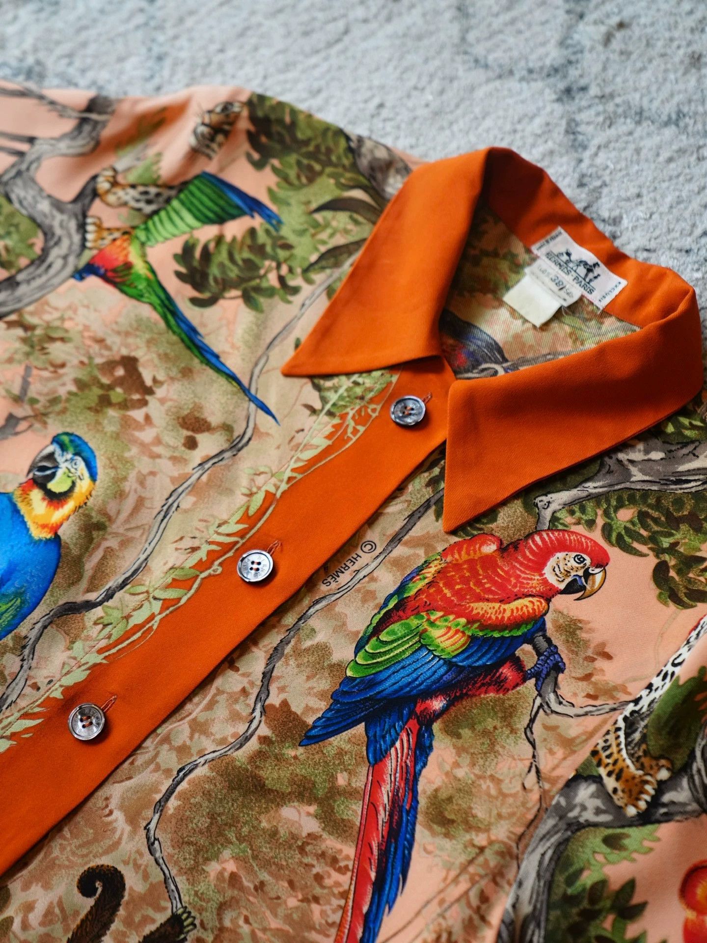 Hermes Hermes Rare Equateur Jungle Silk Shirtdress FR38 VNTG 1988 Size S / US 4 / IT 40 - 5 Thumbnail