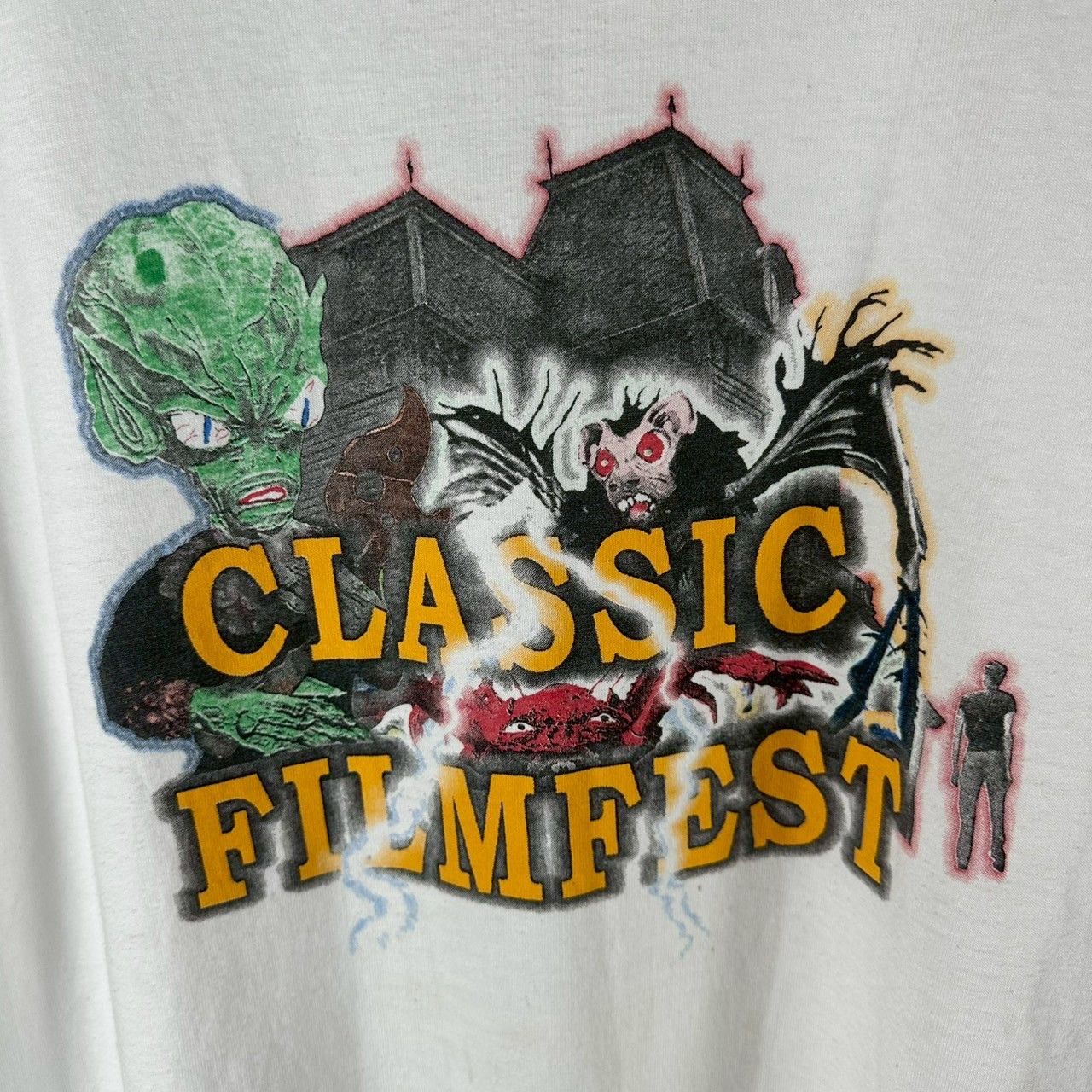 Fruit Of The Loom × Vintage Vintage 90s Classic Film Fest Horror Movie Artwork T-shirt Size US XL / EU 56 / 4 - 6 Thumbnail