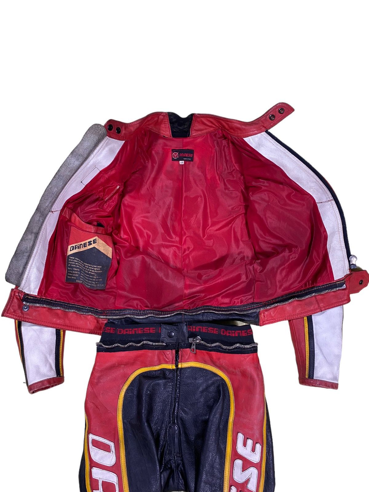 Dainese × Vintage Vintage 80s Dainese Overall Riding Suit Class Leather Size US S / EU 44-46 / 1 - 9 Thumbnail