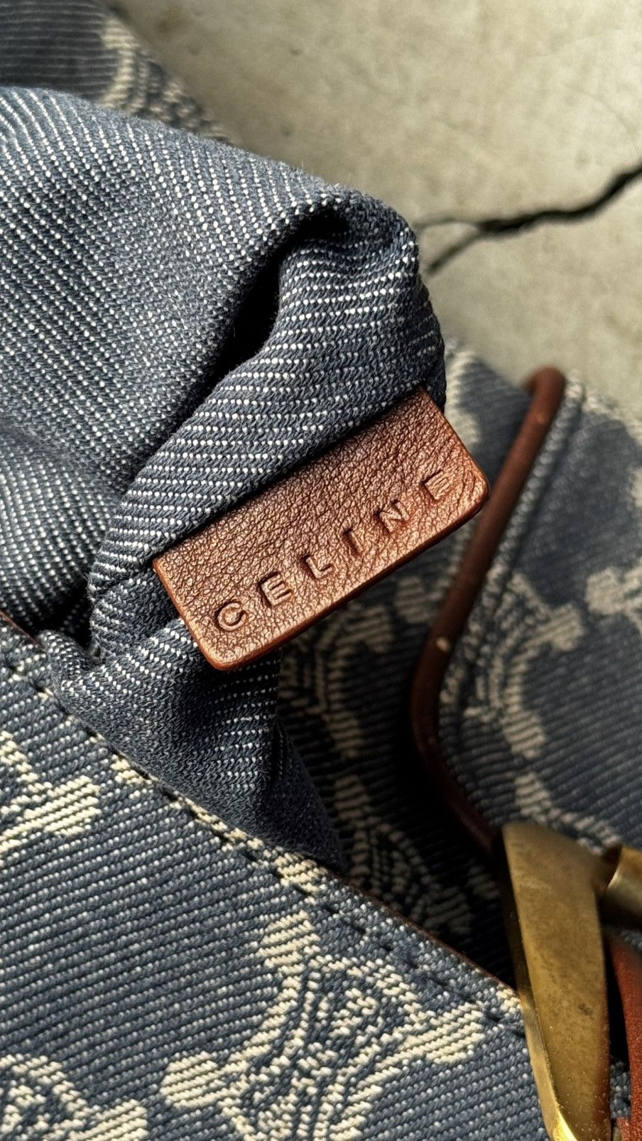 Celine CELINE Paris Macadam Flap Denim Handbag Indigo Vintage Size ONE SIZE - 9 Thumbnail