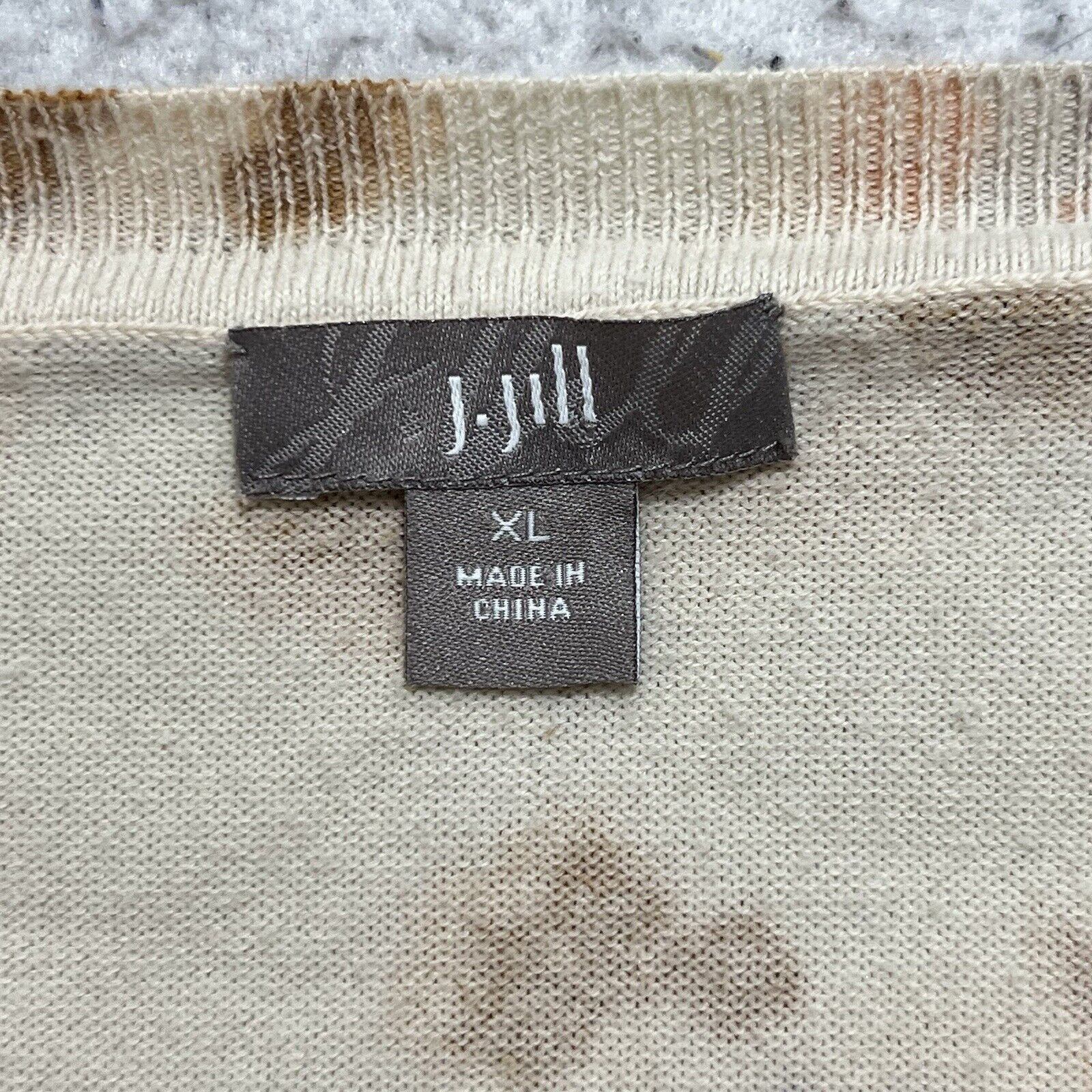 J. Jill J. Jill Silk Overlay Crewneck Sweater Floral Orange Pullover Size XL / US 12-14 / IT 48-50 - 3 Thumbnail