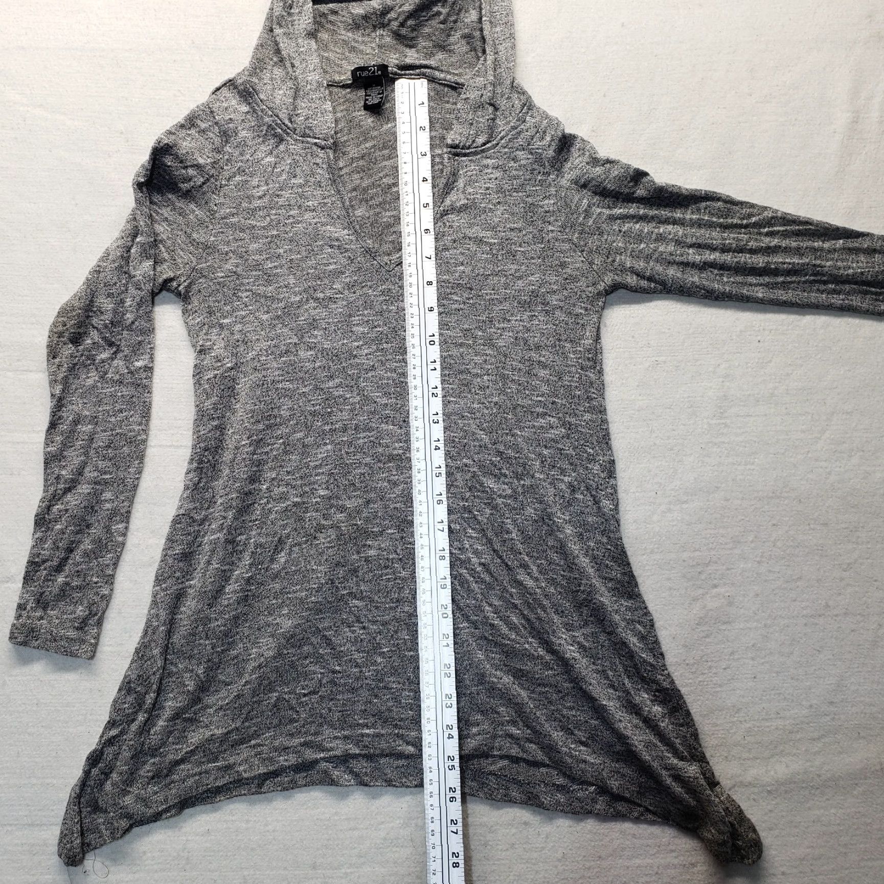 Vintage rue21 V Solid Gray Neck Long Sweater Long Sleeve Rayon Adult Women's M Medium Cardigan Size M / US 6-8 / IT 42-44 - 6 Thumbnail
