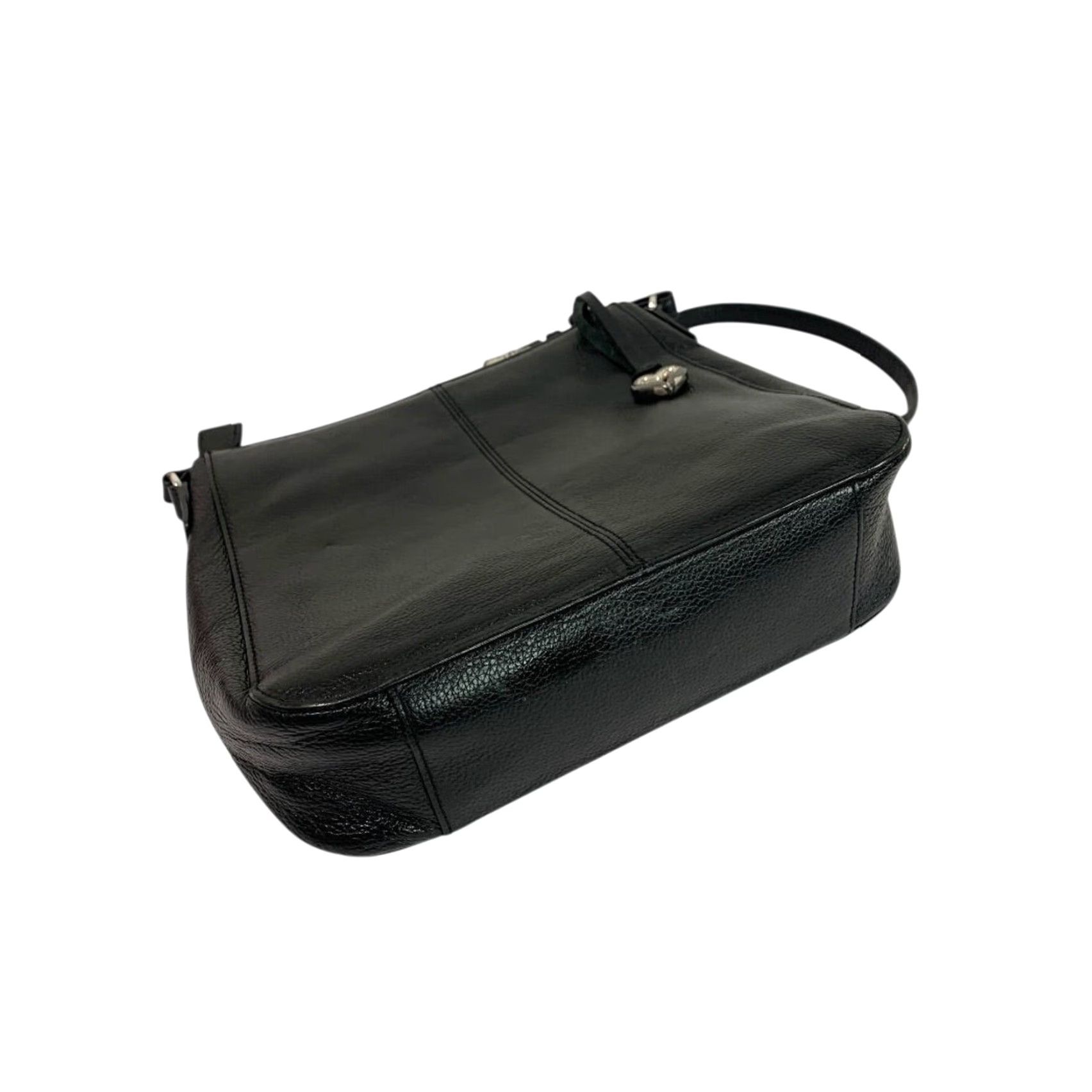 Brighton BRIGHTON Crossbody Handbag Black Pebbled Leather Embossed Women's Leather 9.5"h x 10"l x 2.5"d Adjustable Strap to 23" Black Hardware Size ONE SIZE - 5 Thumbnail