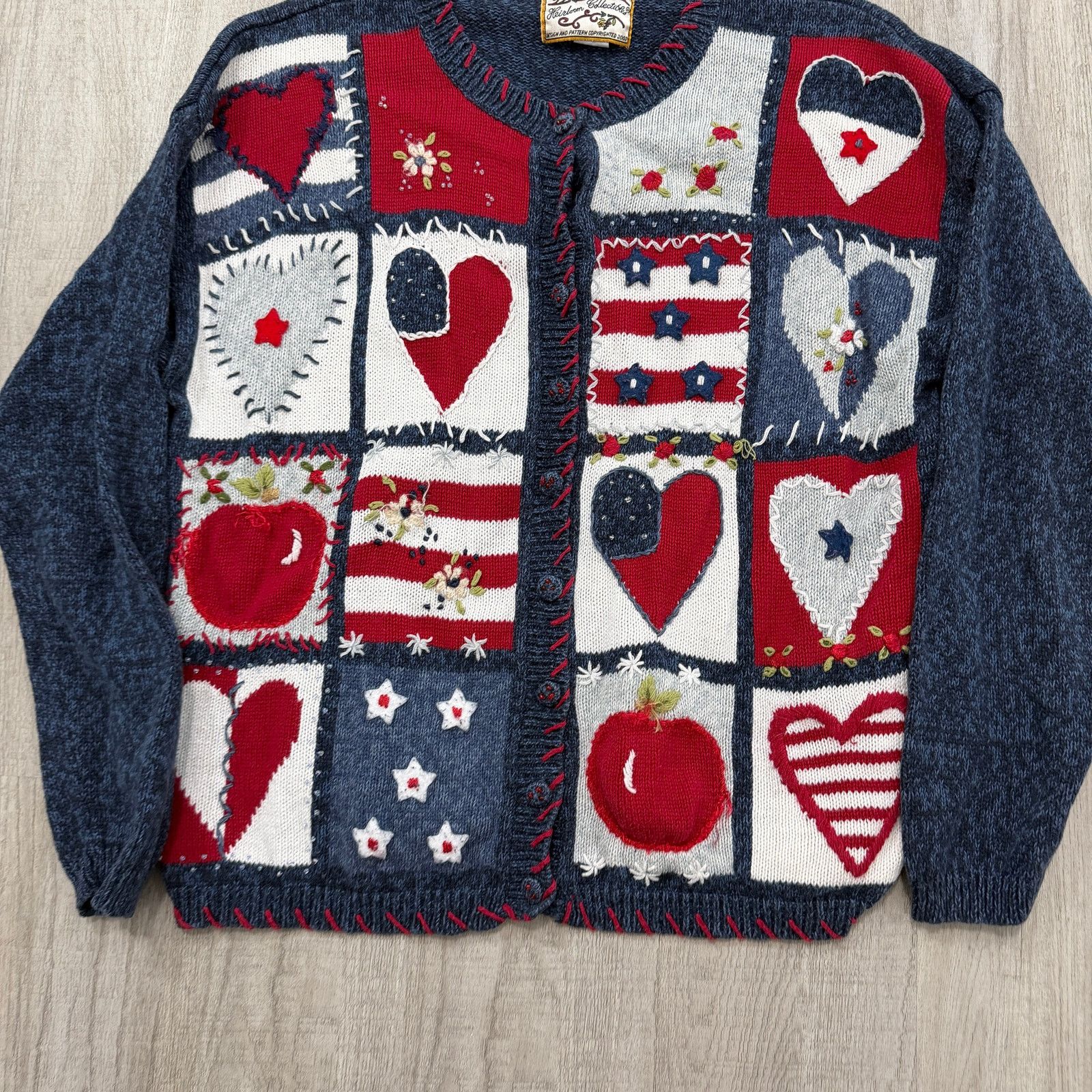 Vintage Vintage Heirloom Collectibles Cardigan Hearts Valentines Size M / US 6-8 / IT 42-44 - 2 Thumbnail