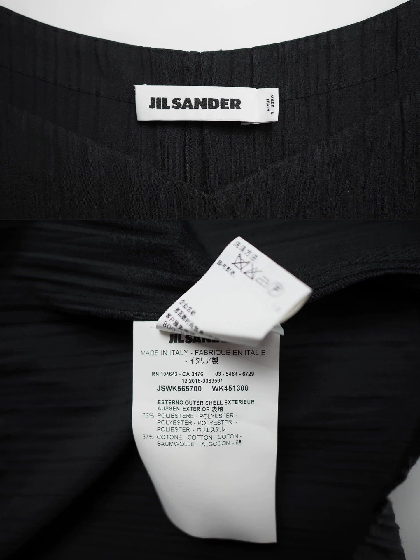 Jil Sander Jil Sander black pleated long-sleeved top. Size S / US 4 / IT 40 - 4 Thumbnail