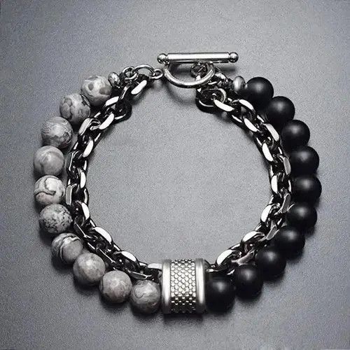 Other Black Mate Beads + Dray Grey Beads + Chain Size ONE SIZE - 3 Thumbnail