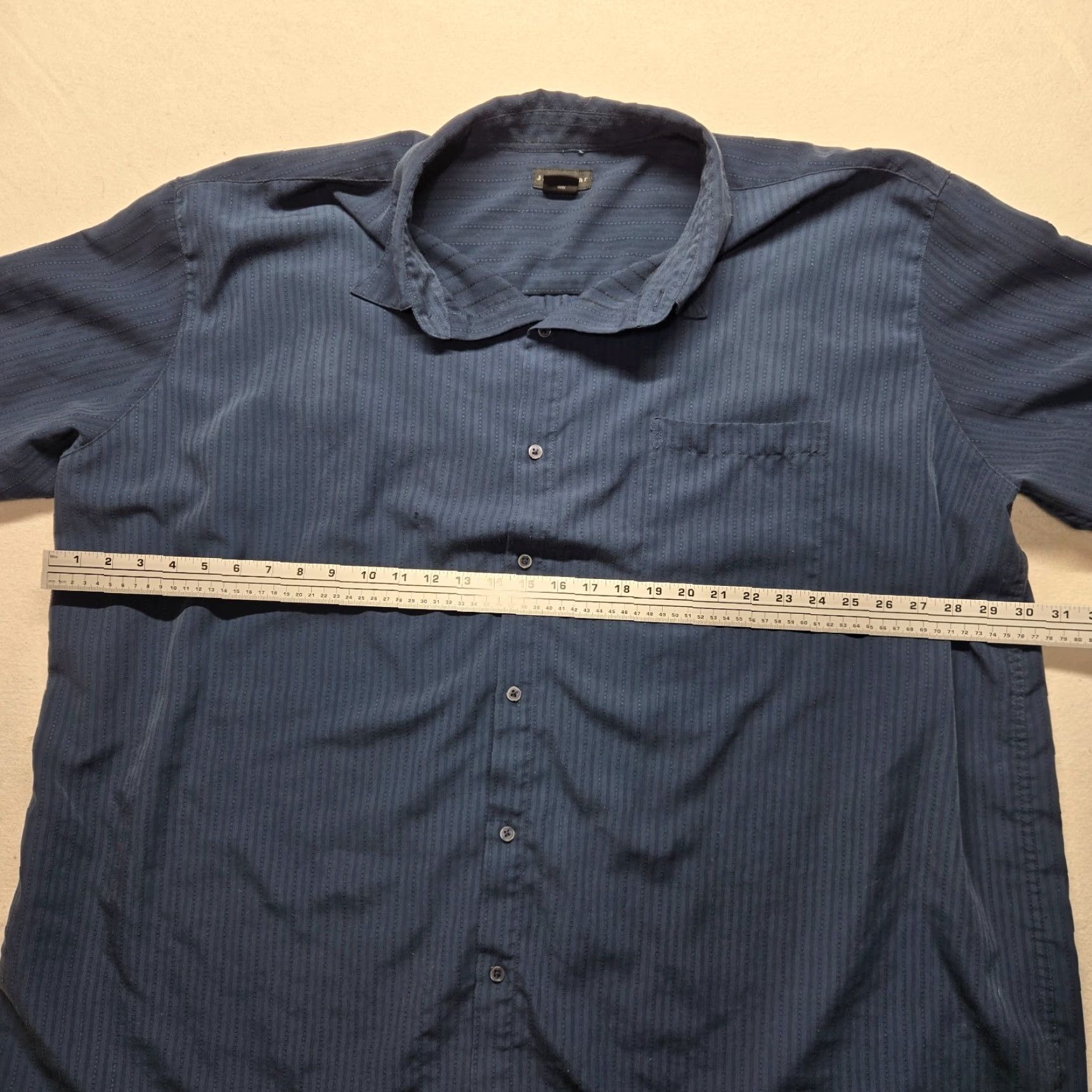 Vintage J Ferrar Shirt Button-Up Blue Striped Short Sleeve Adult Men's 4X Cotton Casual Shirt Men's 4X Blue Striped Button-Up Shirt Size US XXL / EU 58 / 5 - 4 Thumbnail