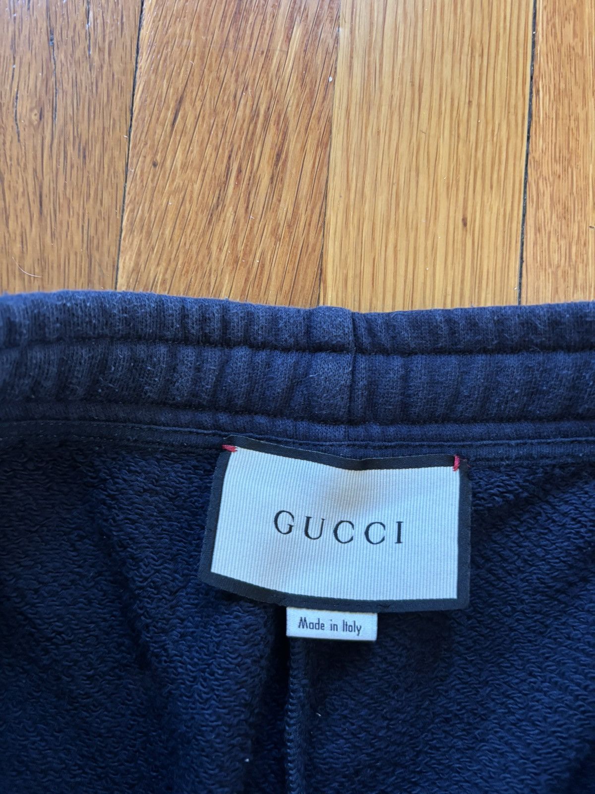 Gucci Navy Gucci Logo Print Sport Sweatpants Size US 31 - 3 Thumbnail